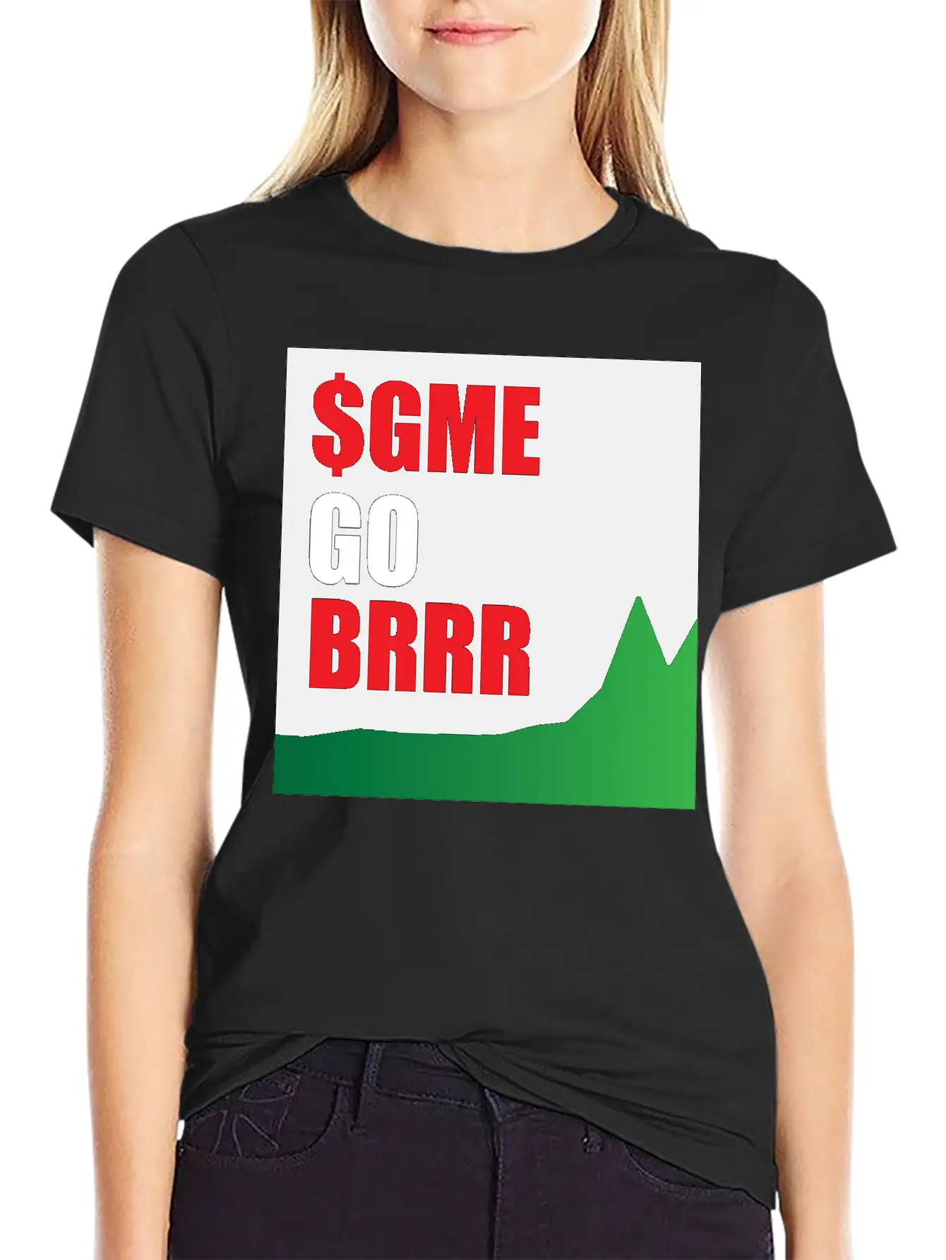 $GME Go BRR Charcoal Basic Graphic T-Shirt ¨C Daily Comfort In Soft Cotton