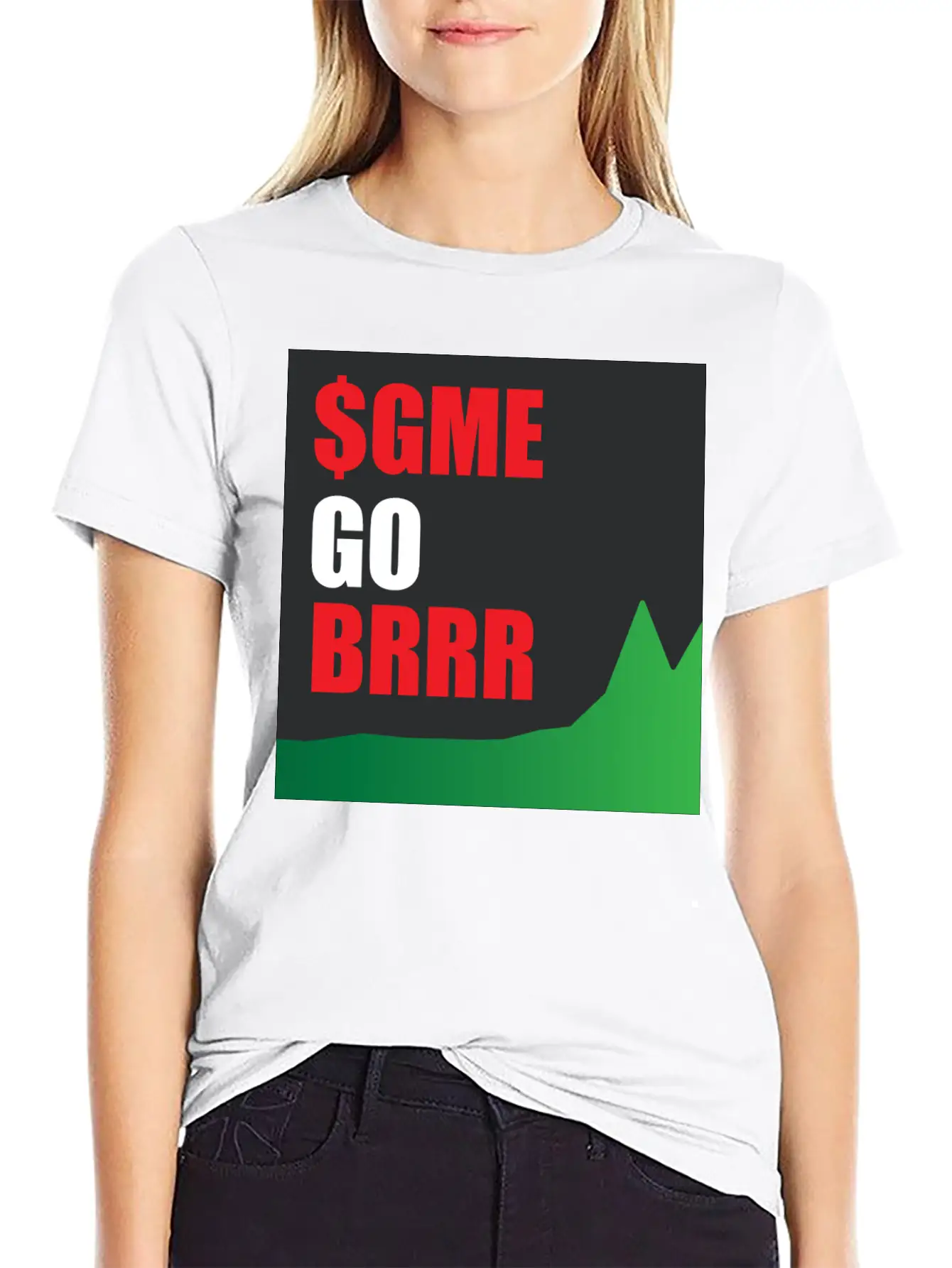 $GME Go BRR Charcoal Basic Graphic T-Shirt ¨C Daily Comfort In Soft Cotton
