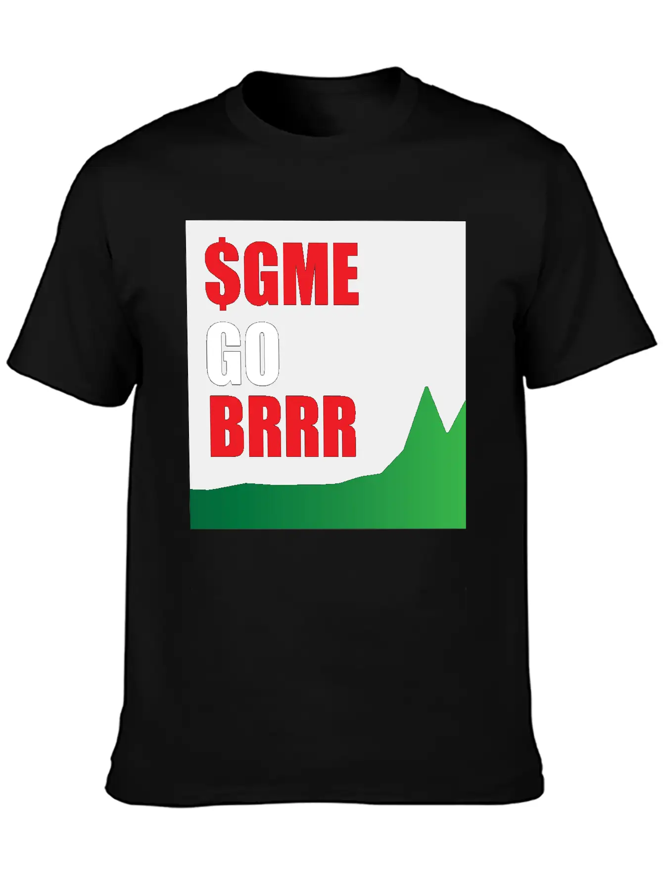 $GME Go BRR Charcoal Basic Graphic T-Shirt ¨C Daily Comfort In Soft Cotton