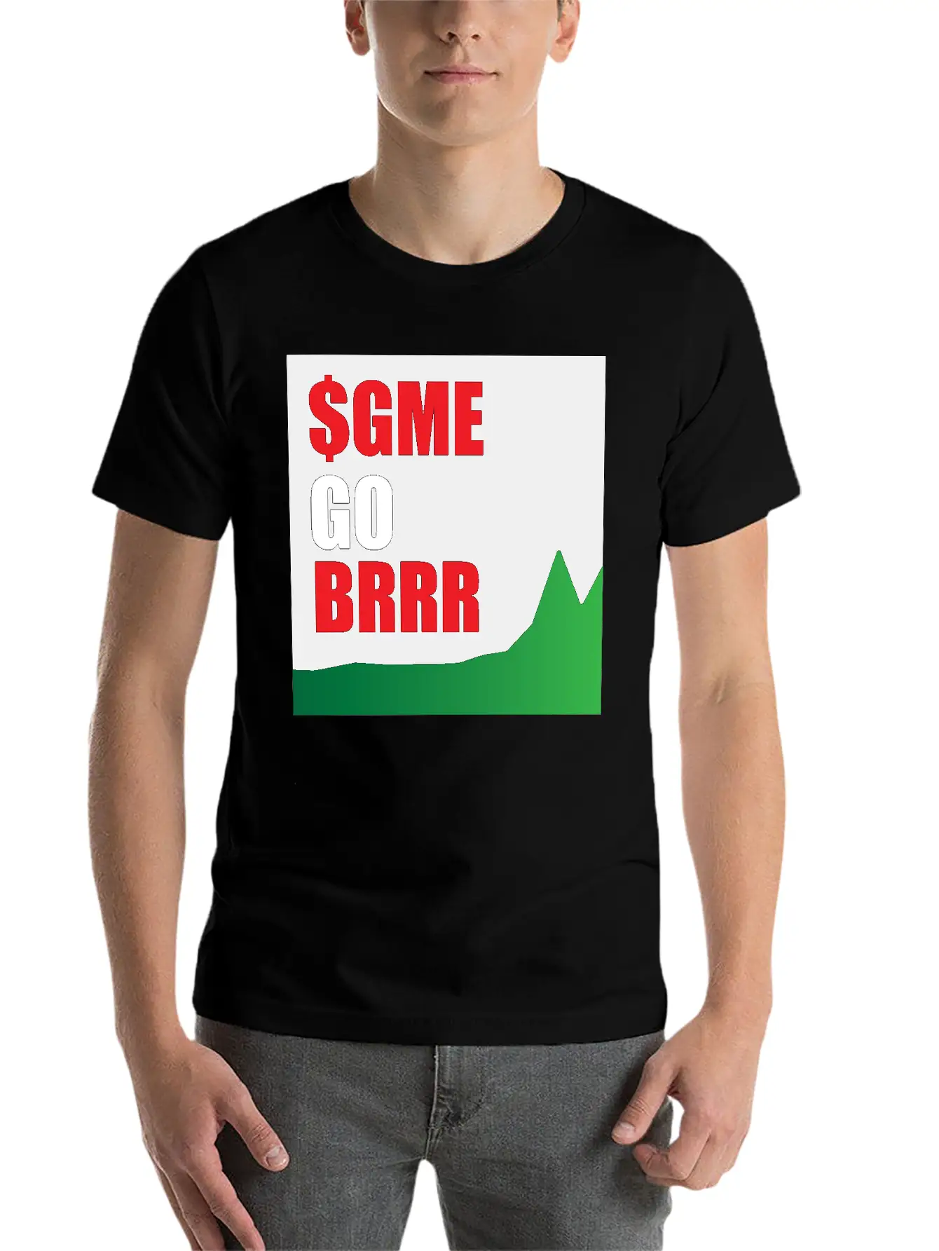 $GME Go BRR Charcoal Basic Graphic T-Shirt ¨C Daily Comfort In Soft Cotton