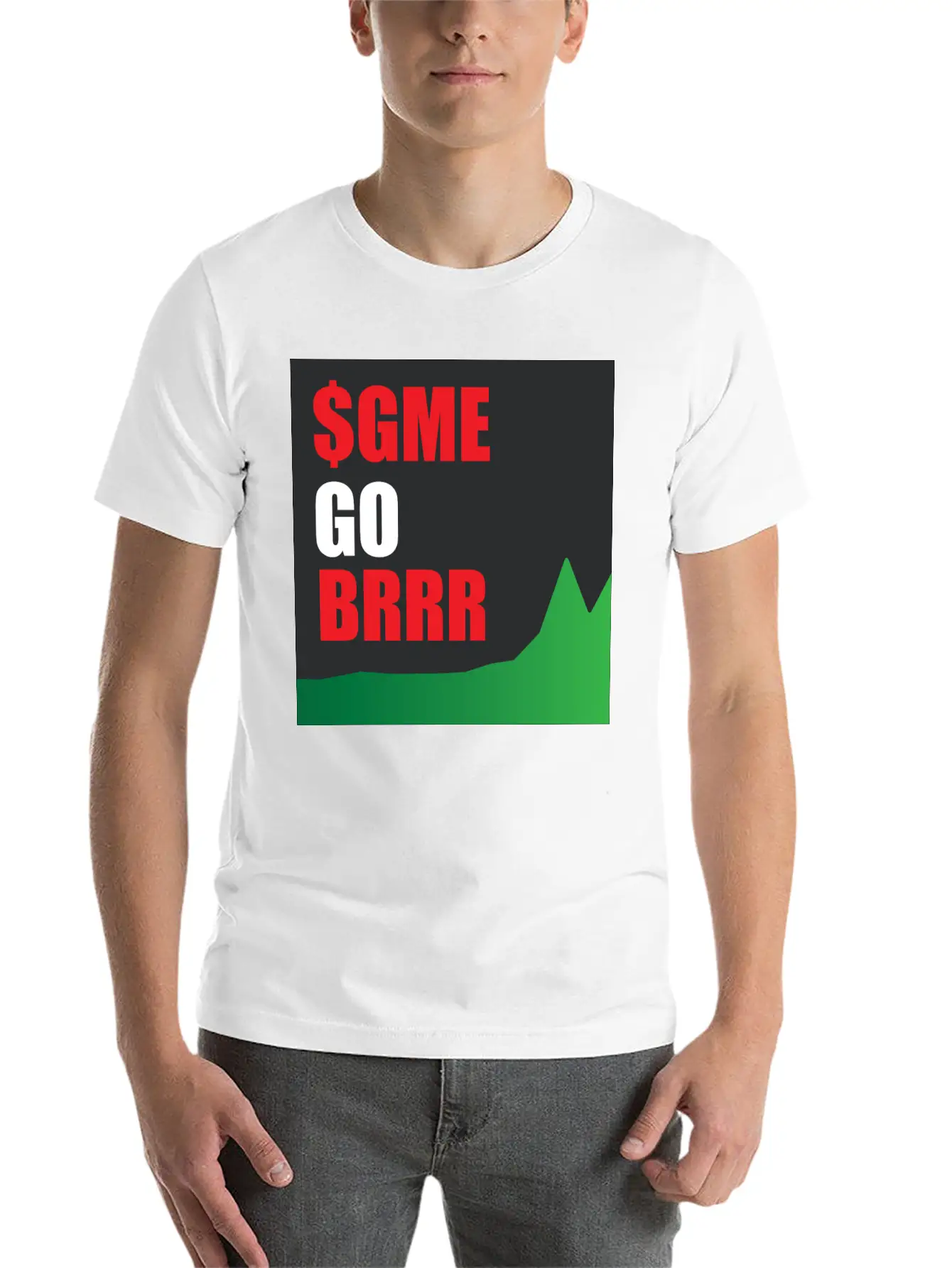 $GME Go BRR Charcoal Basic Graphic T-Shirt ¨C Daily Comfort In Soft Cotton