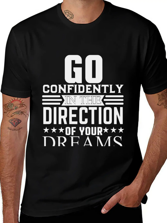 Go Dreams-design Motivation Essential Cotton Tee For Daily Outfits ¨C Unisex Style