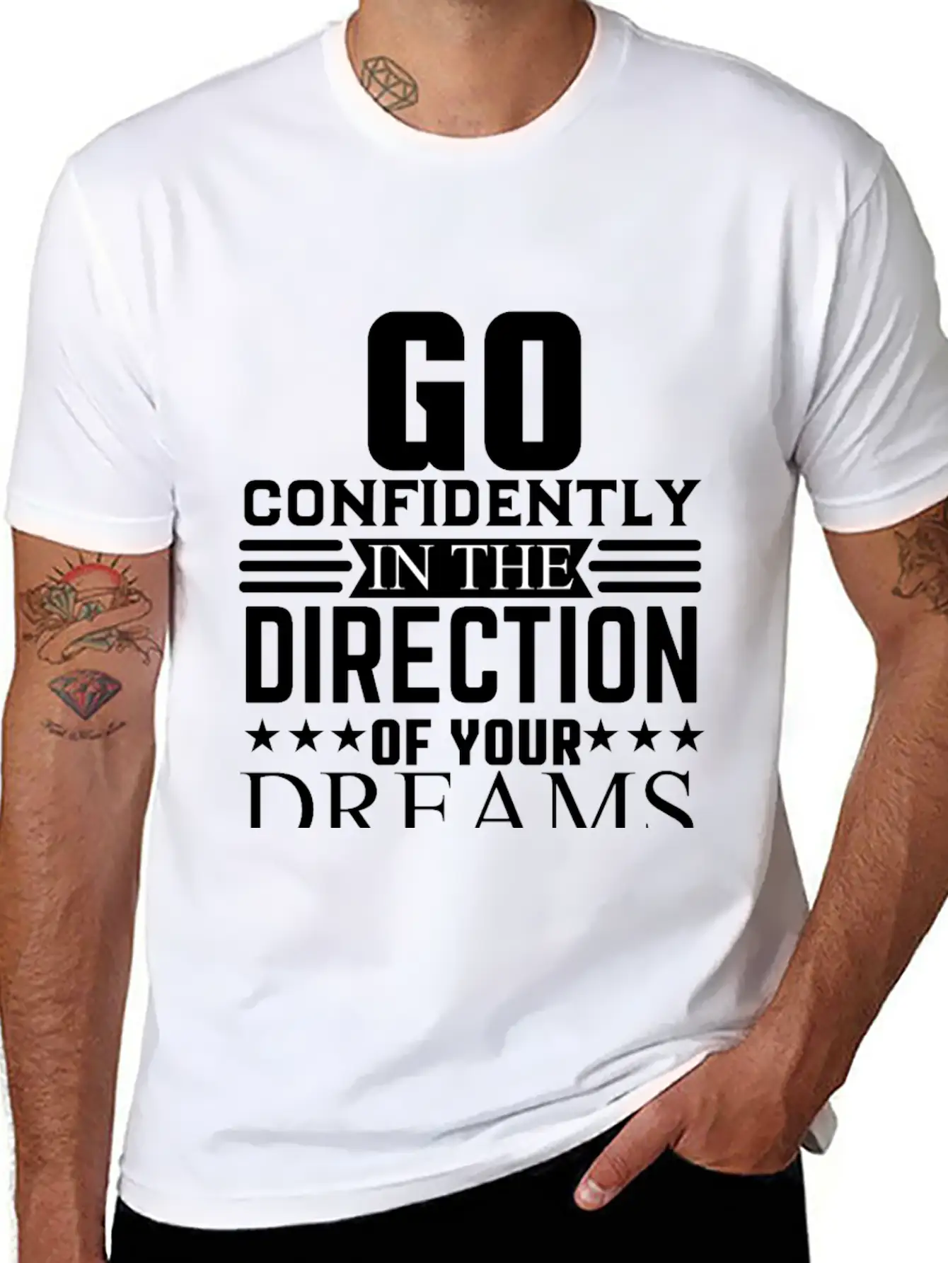 Go Dreams-design Motivation Essential Cotton Tee For Daily Outfits ¨C Unisex Style