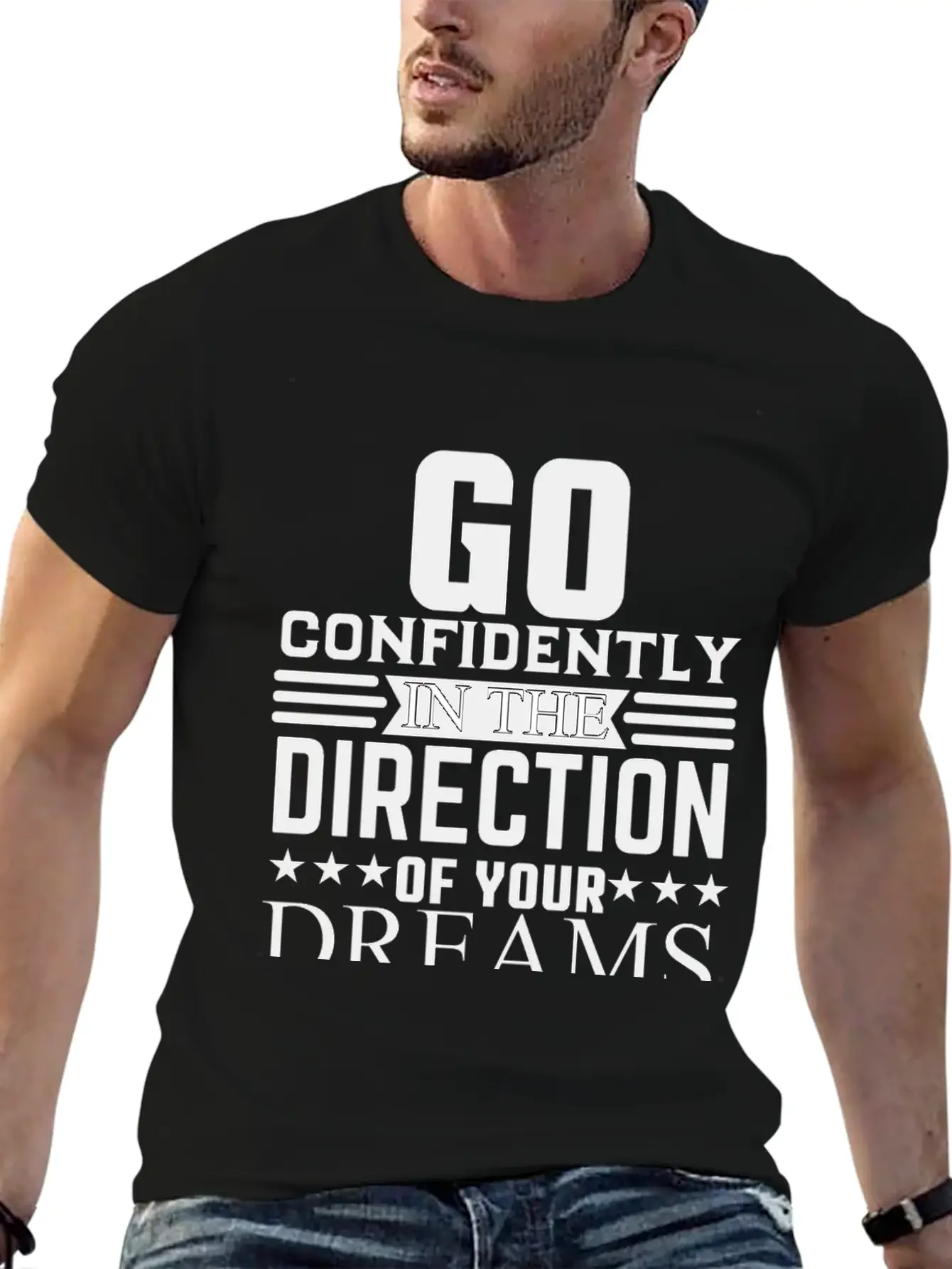 Go Dreams-design Motivation Essential Cotton Tee For Daily Outfits ¨C Unisex Style