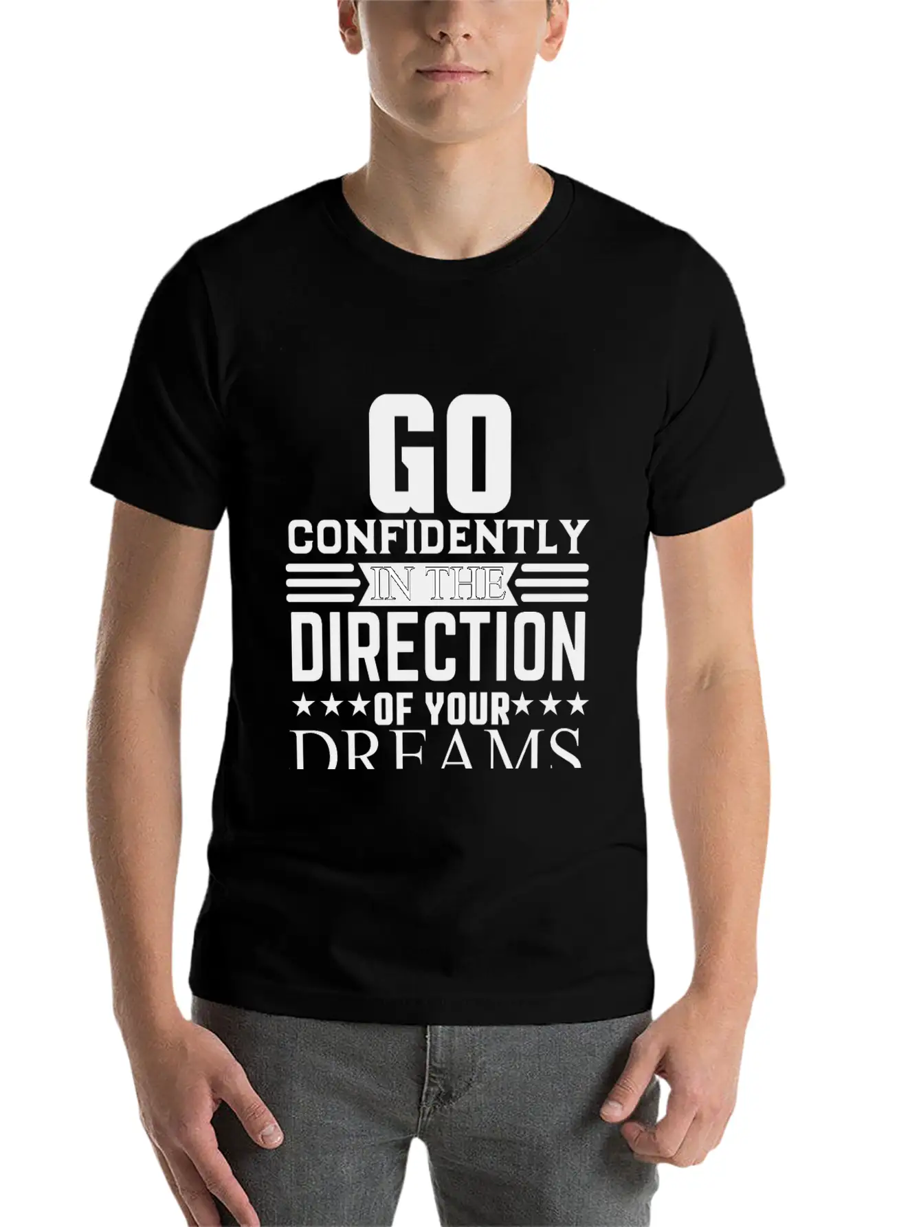 Go Dreams-design Motivation Essential Cotton Tee For Daily Outfits ¨C Unisex Style