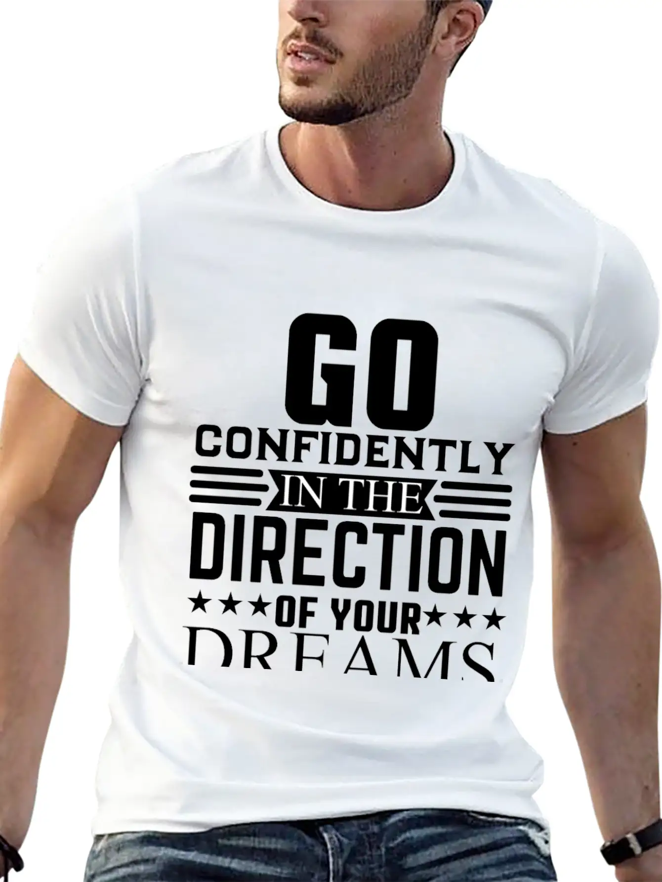 Go Dreams-design Motivation Essential Cotton Tee For Daily Outfits ¨C Unisex Style