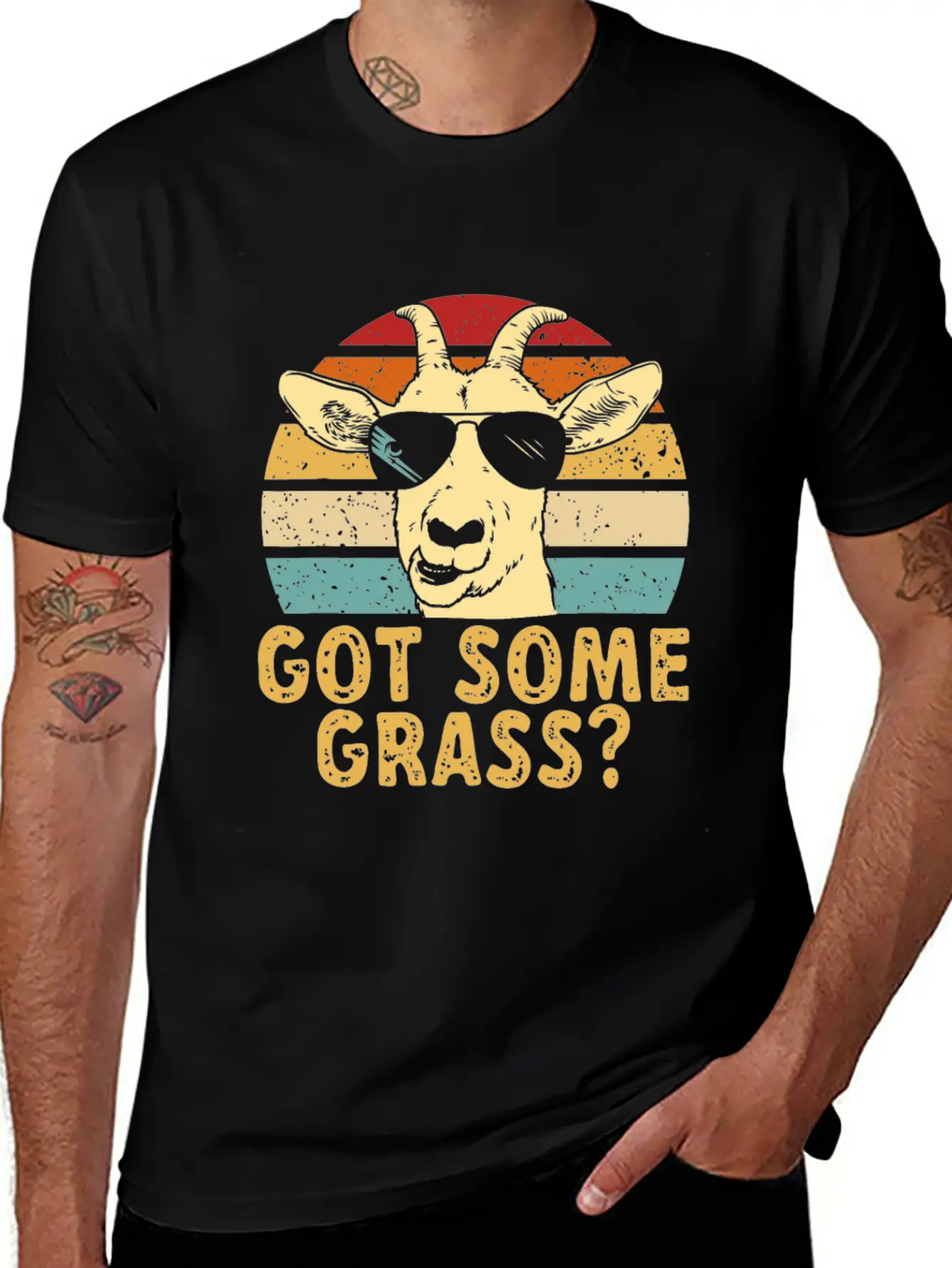 Goat Some Grass? Funny Goat Farmerorganicfarmfarme Unisex Casual T-Shirt ¨C Clean Design For Daily Comfort