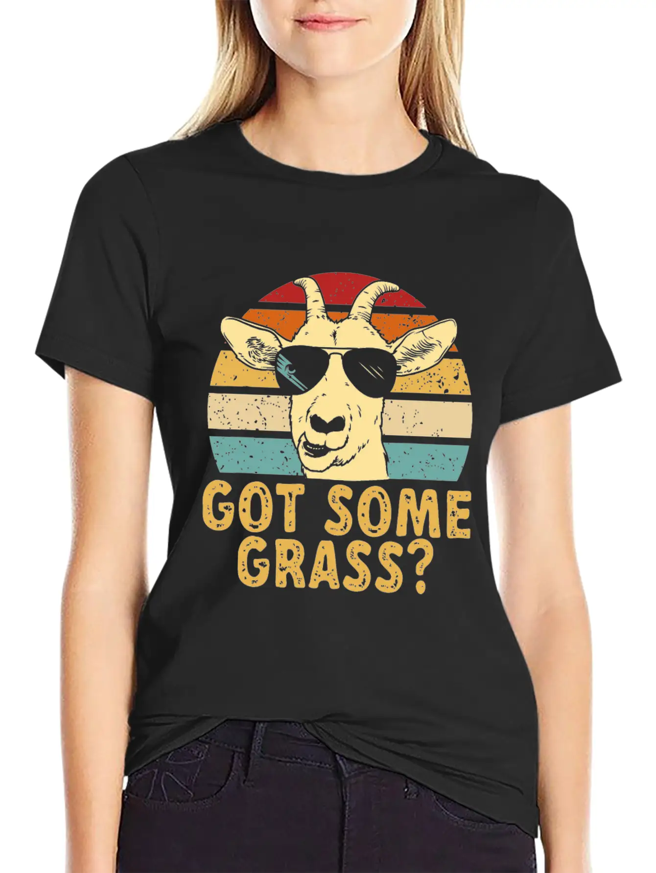 Goat Some Grass? Funny Goat Farmerorganicfarmfarme Unisex Casual T-Shirt ¨C Clean Design For Daily Comfort