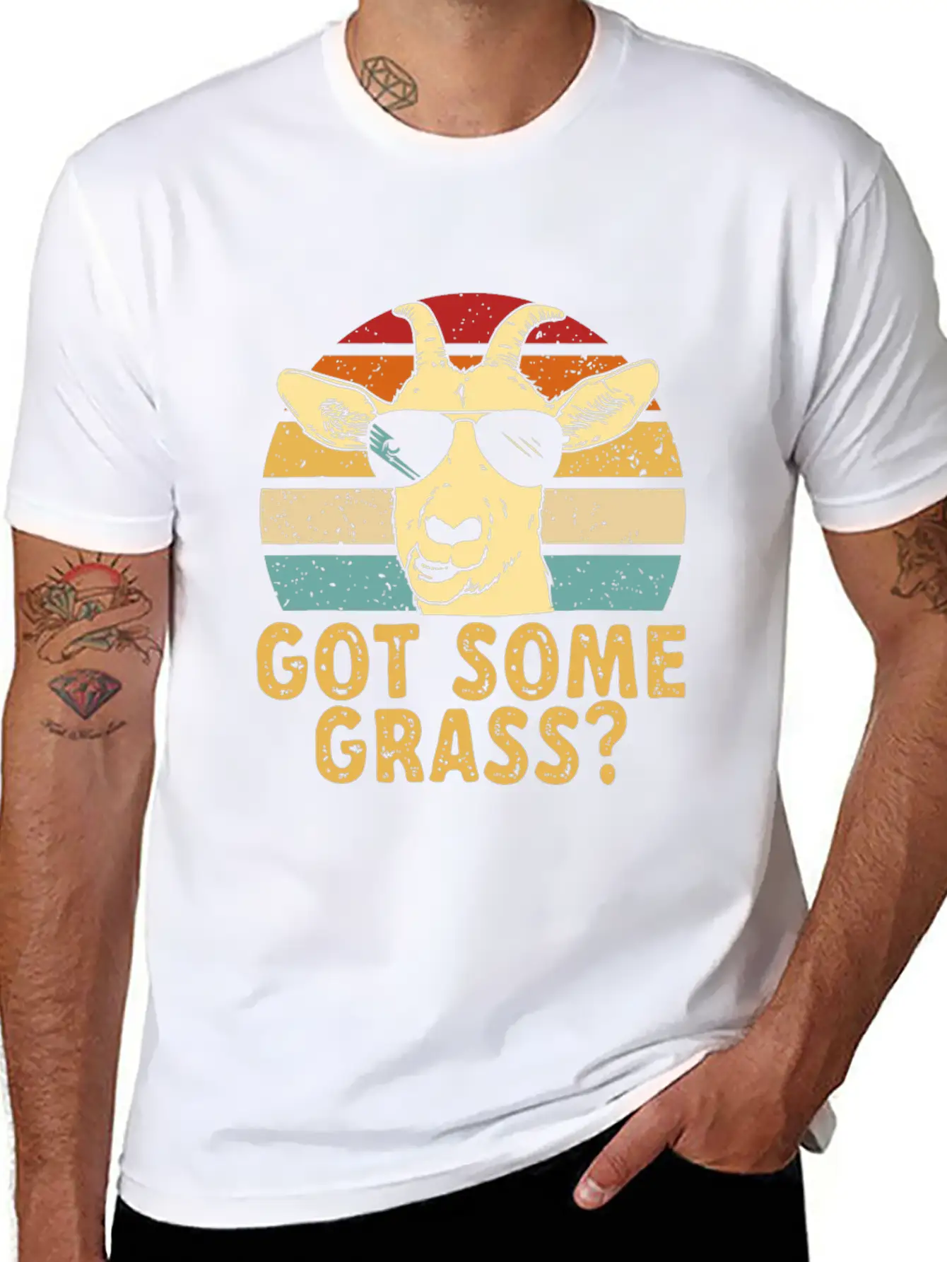 Goat Some Grass? Funny Goat Farmerorganicfarmfarme Unisex Casual T-Shirt ¨C Clean Design For Daily Comfort