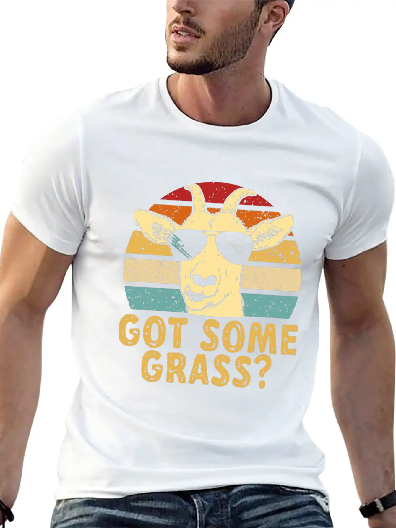 Goat Some Grass? Funny Goat Farmerorganicfarmfarme Unisex Casual T-Shirt ¨C Clean Design For Daily Comfort