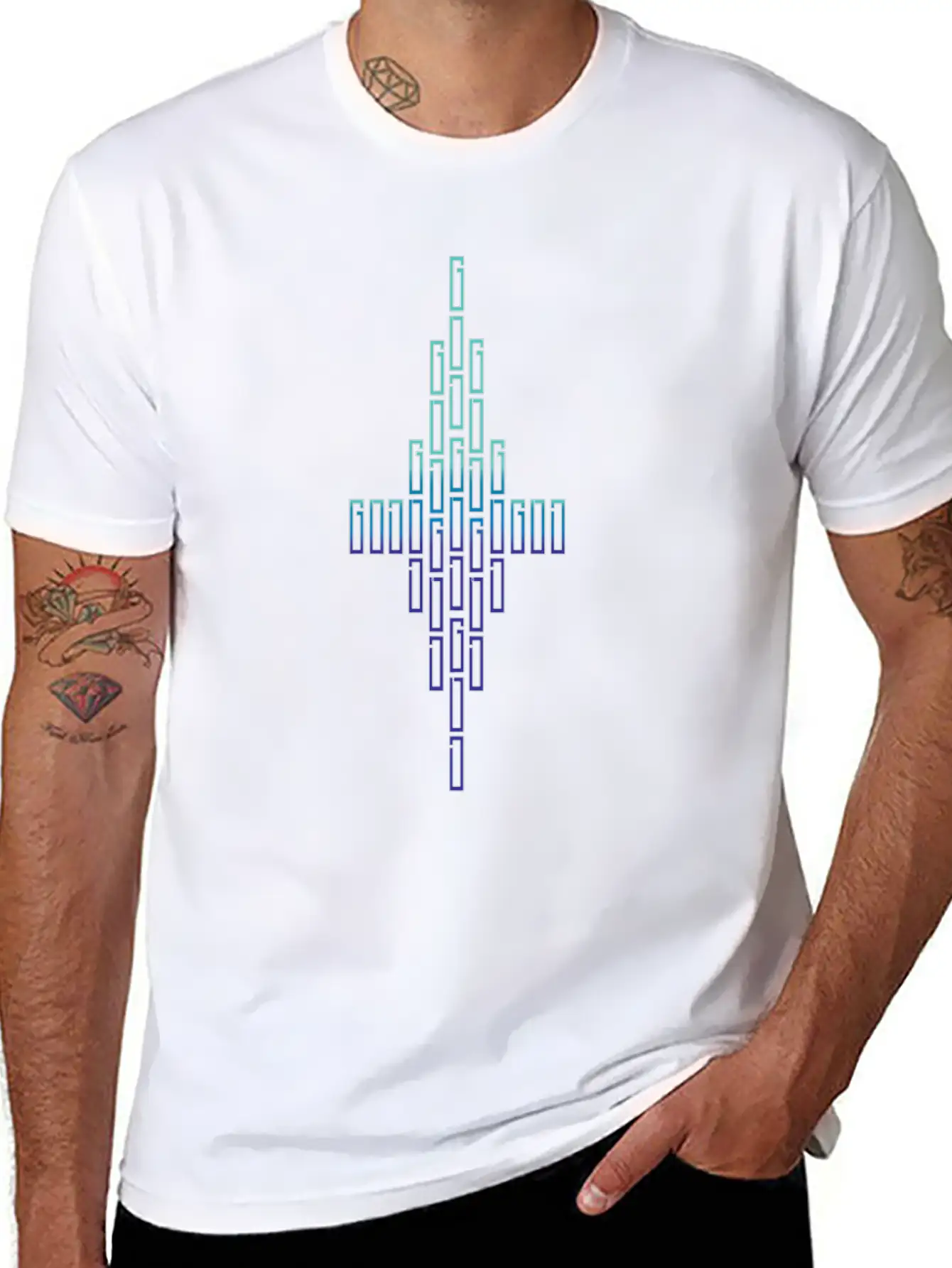 GOD Gradient Design Essential Cotton Tee For Daily Outfits ¨C Unisex Style
