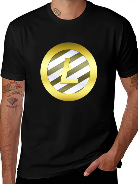 GOLD B LTC BLUE7 Litecoin Essential Cotton Tee For Daily Outfits ¨C Unisex Style