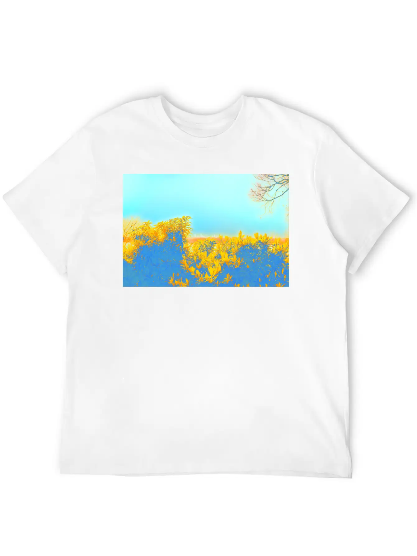 Gold Blue Essential Cotton Tee For Daily Outfits ¨C Unisex Style