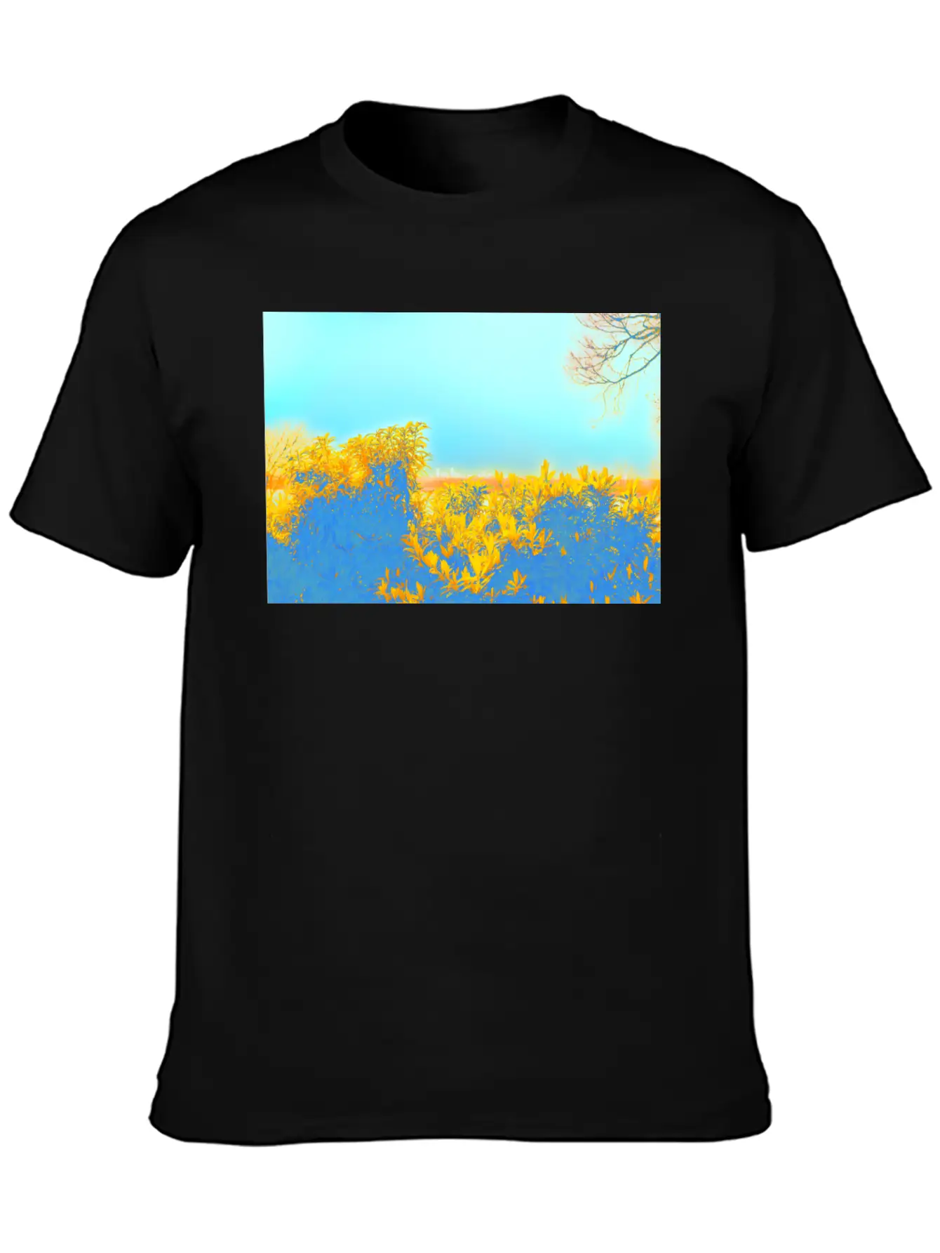 Gold Blue Essential Cotton Tee For Daily Outfits ¨C Unisex Style
