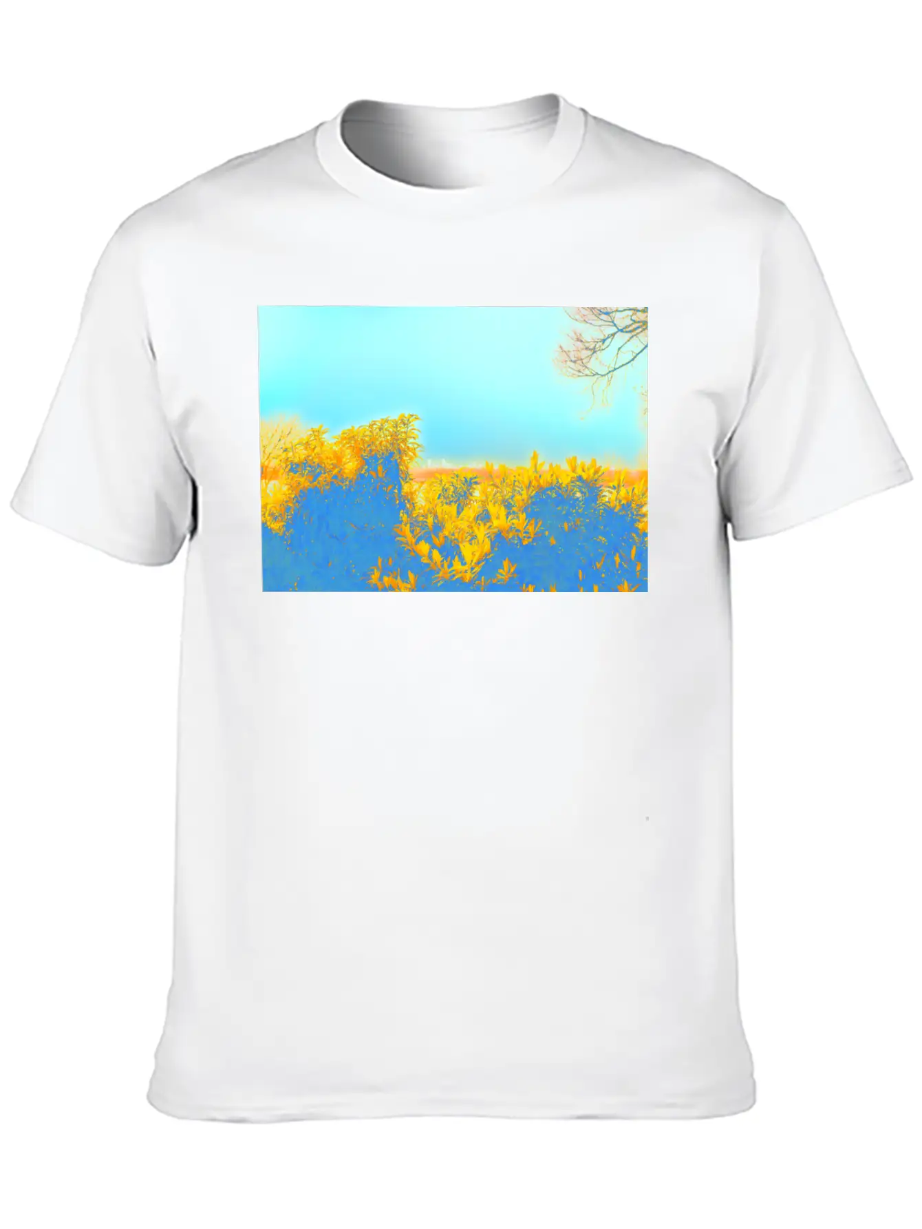 Gold Blue Essential Cotton Tee For Daily Outfits ¨C Unisex Style