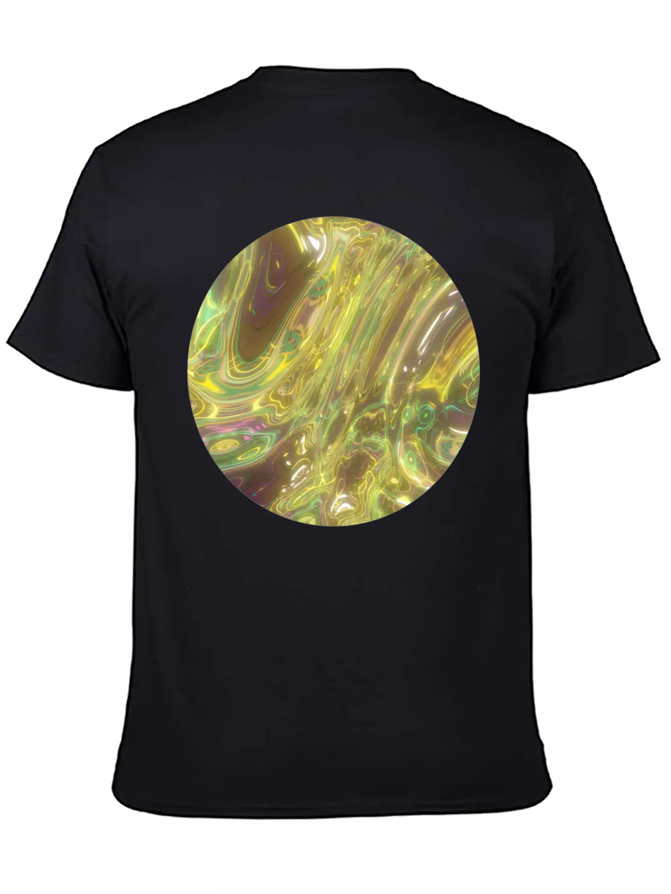 Gold Fluid Circle 2 Essential Cotton Tee For Daily Outfits ¨C Unisex Style