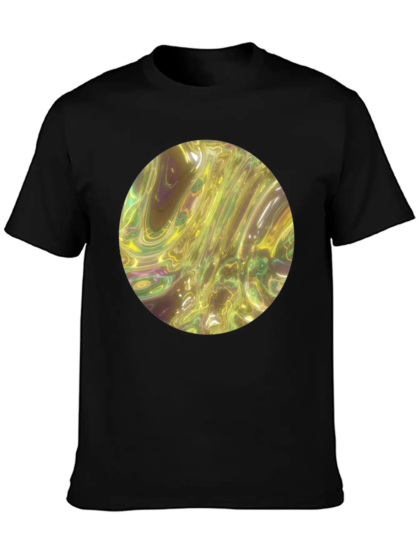 Gold Fluid Circle 2 Essential Cotton Tee For Daily Outfits ¨C Unisex Style