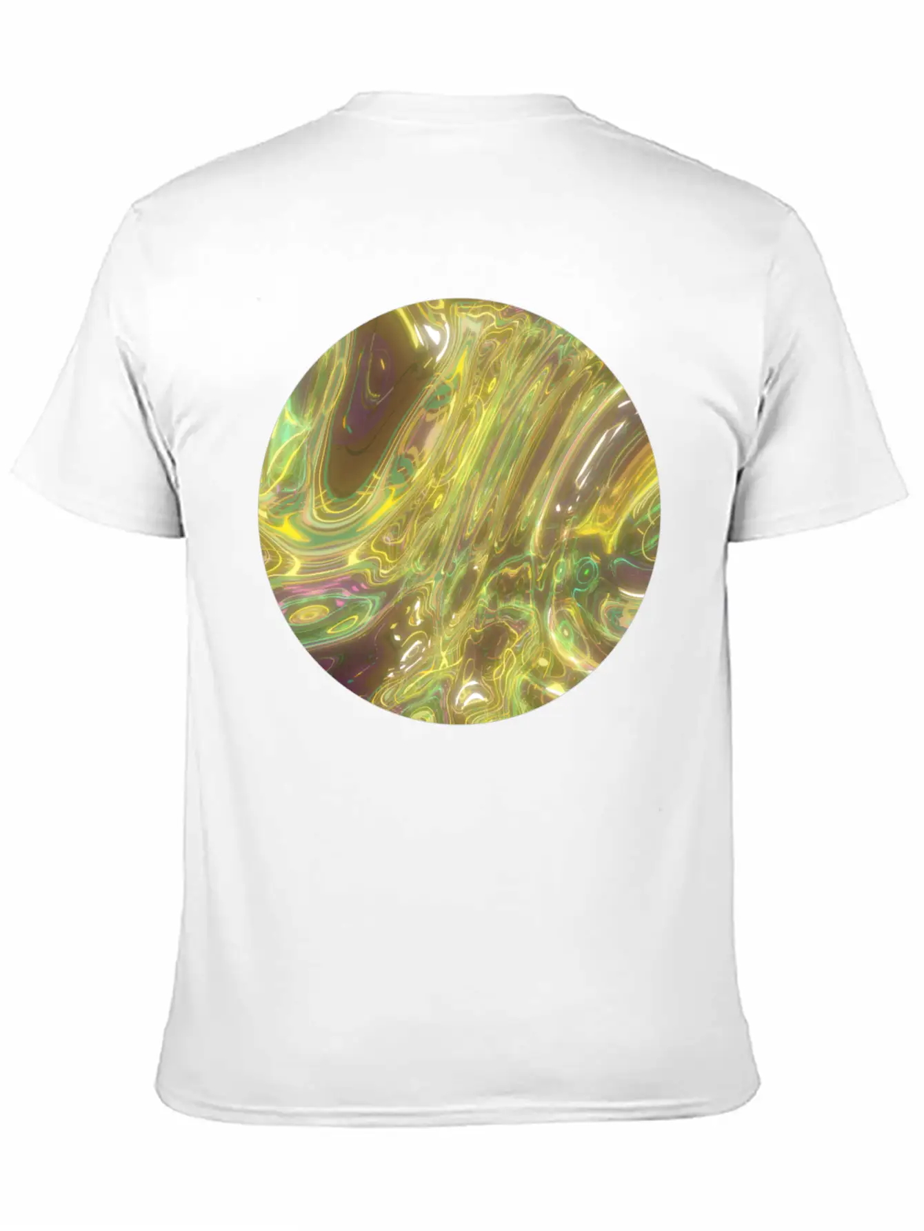 Gold Fluid Circle 2 Essential Cotton Tee For Daily Outfits ¨C Unisex Style