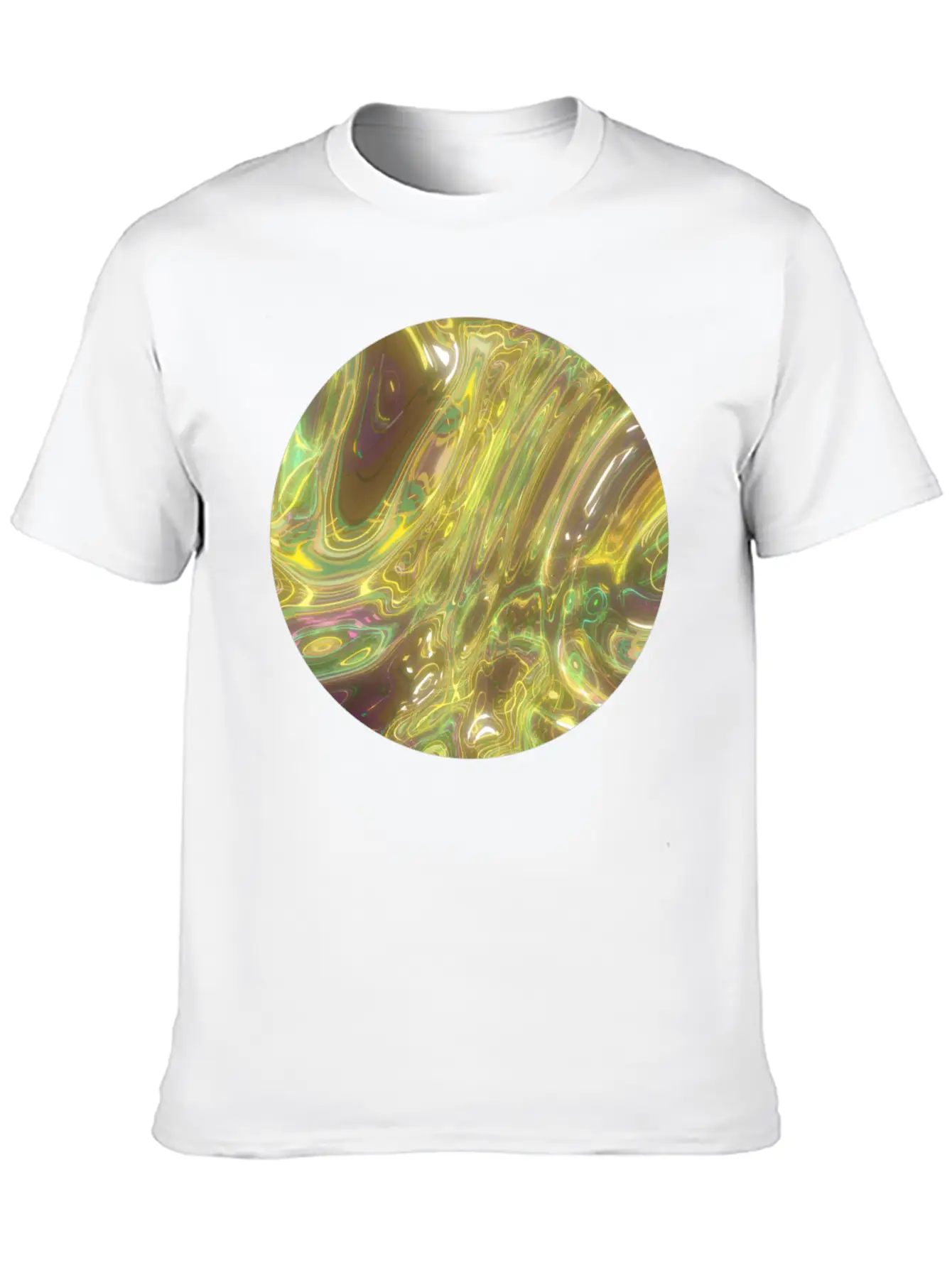 Gold Fluid Circle 2 Essential Cotton Tee For Daily Outfits ¨C Unisex Style