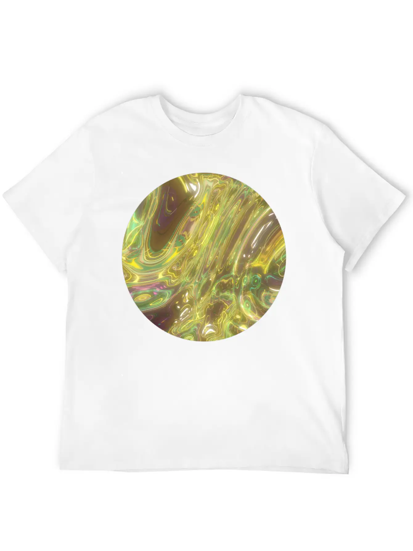 Gold Fluid Circle 2 Essential Cotton Tee For Daily Outfits ¨C Unisex Style