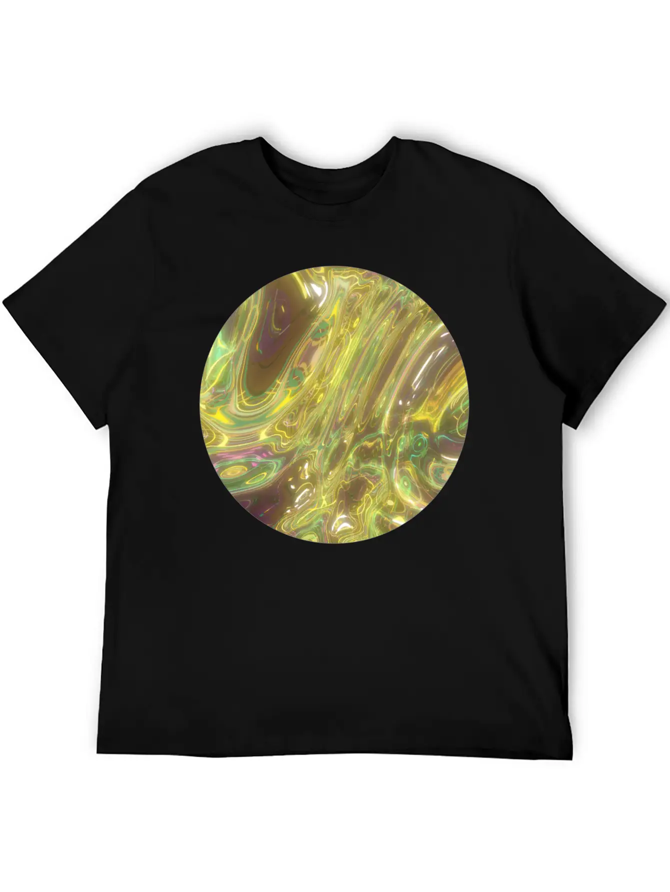 Gold Fluid Circle 2 Essential Cotton Tee For Daily Outfits ¨C Unisex Style