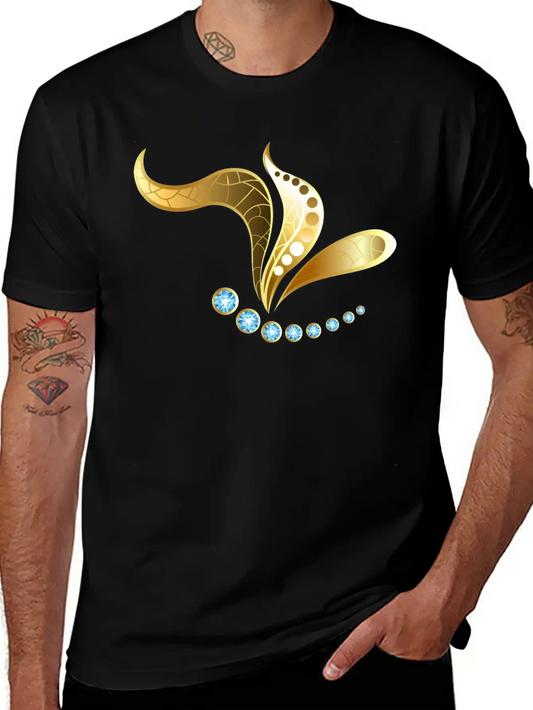 Gold Jewelry Butterfly Insect Jevel Vector Image Basic Graphic T-Shirt ¨C Daily Comfort In Soft Cotton