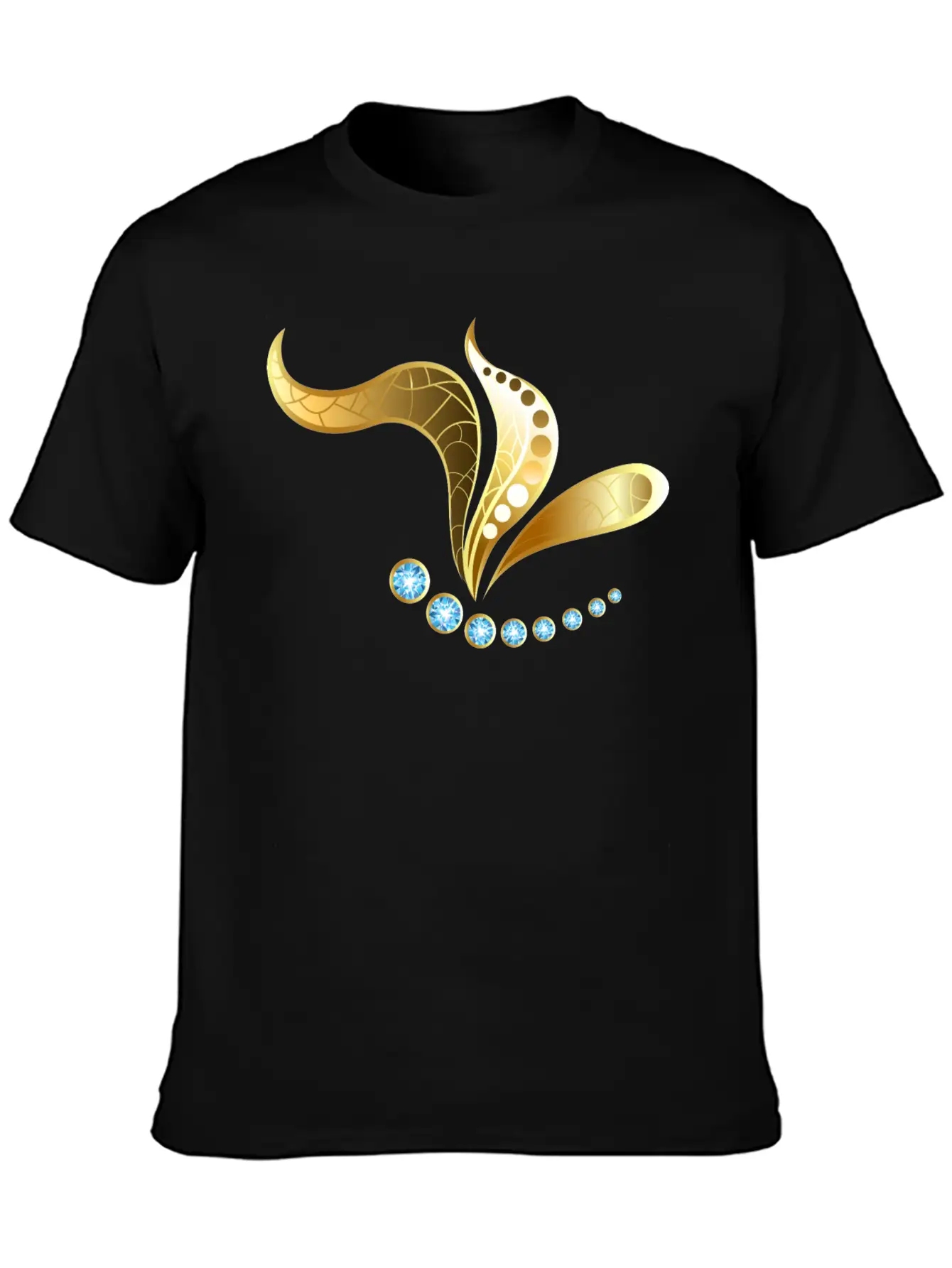 Gold Jewelry Butterfly Insect Jevel Vector Image Basic Graphic T-Shirt ¨C Daily Comfort In Soft Cotton