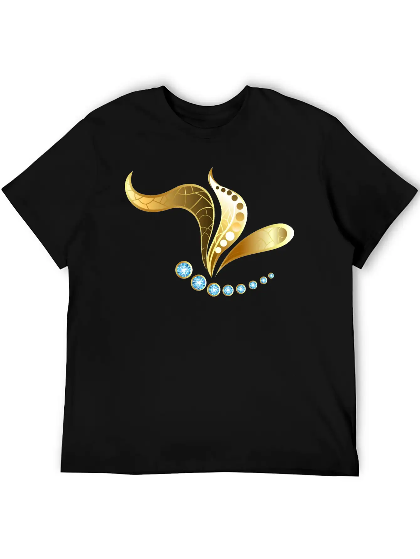 Gold Jewelry Butterfly Insect Jevel Vector Image Basic Graphic T-Shirt ¨C Daily Comfort In Soft Cotton