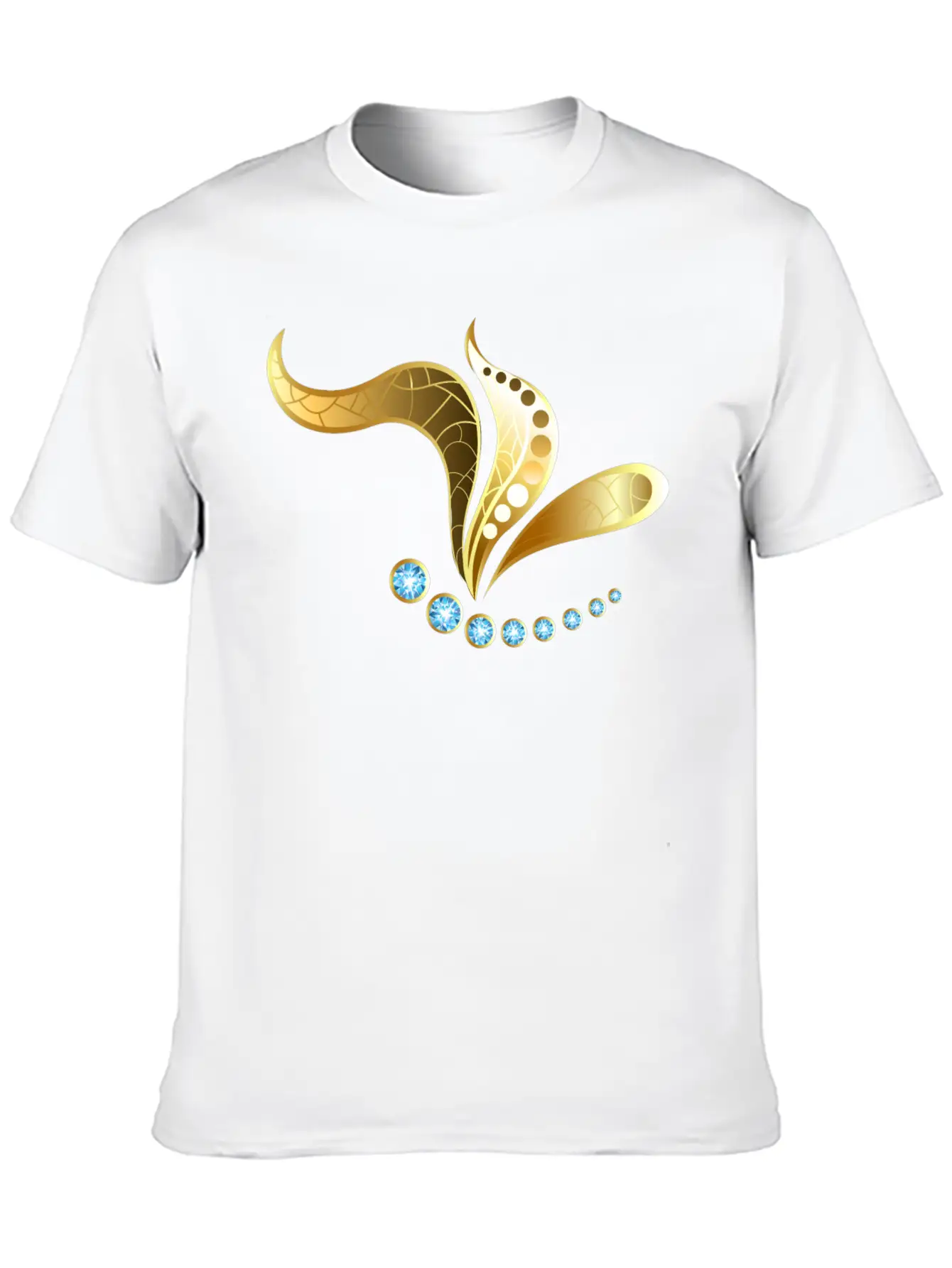 Gold Jewelry Butterfly Insect Jevel Vector Image Basic Graphic T-Shirt ¨C Daily Comfort In Soft Cotton