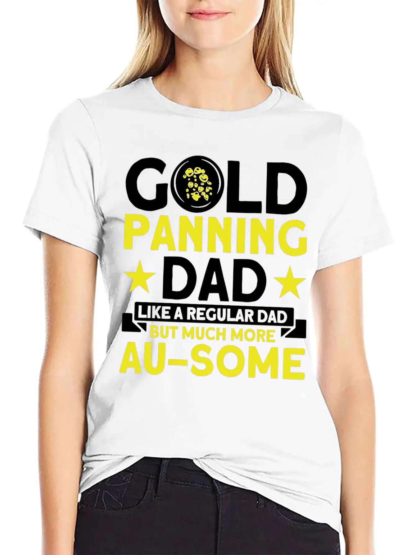 Gold Panning Dad AuSome Gold Panning Mining Miner Essential Cotton Tee For Daily Outfits ¨C Unisex Style