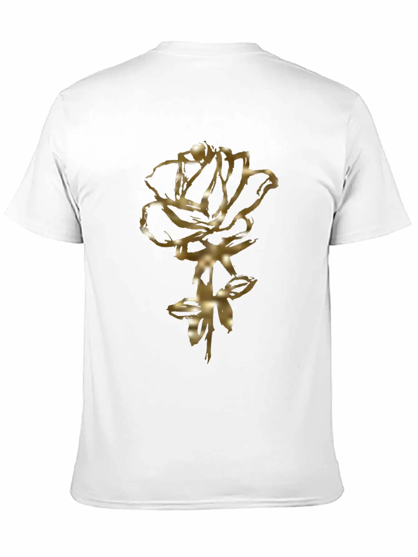 Gold Rose On A Black T-shirt For Men And Women. Unisex Casual T-Shirt ¨C Clean Design For Daily Comfort