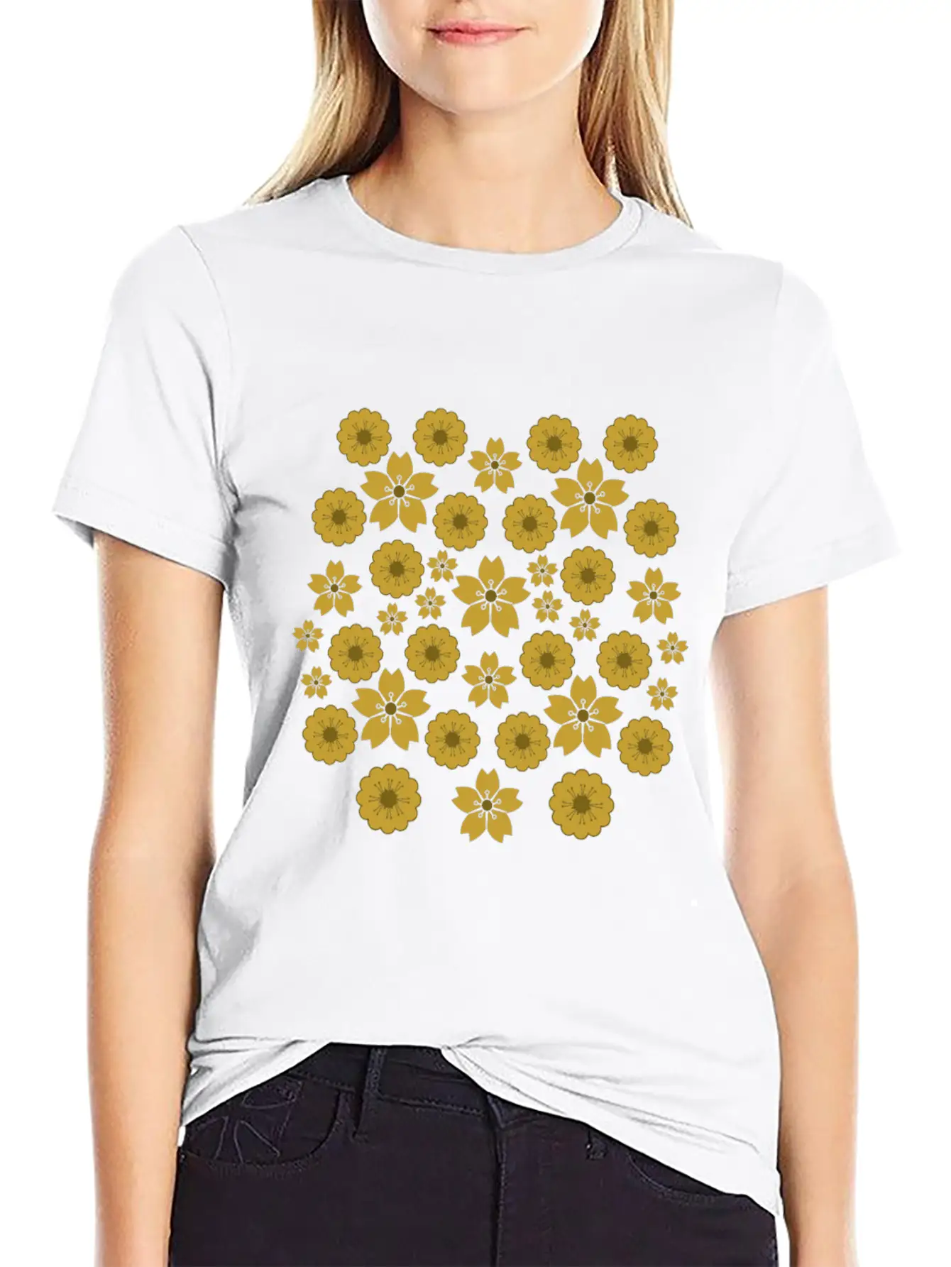 Golden Blossoms Soft Cotton Short Sleeve Tee ¨C Unisex Wardrobe Staple