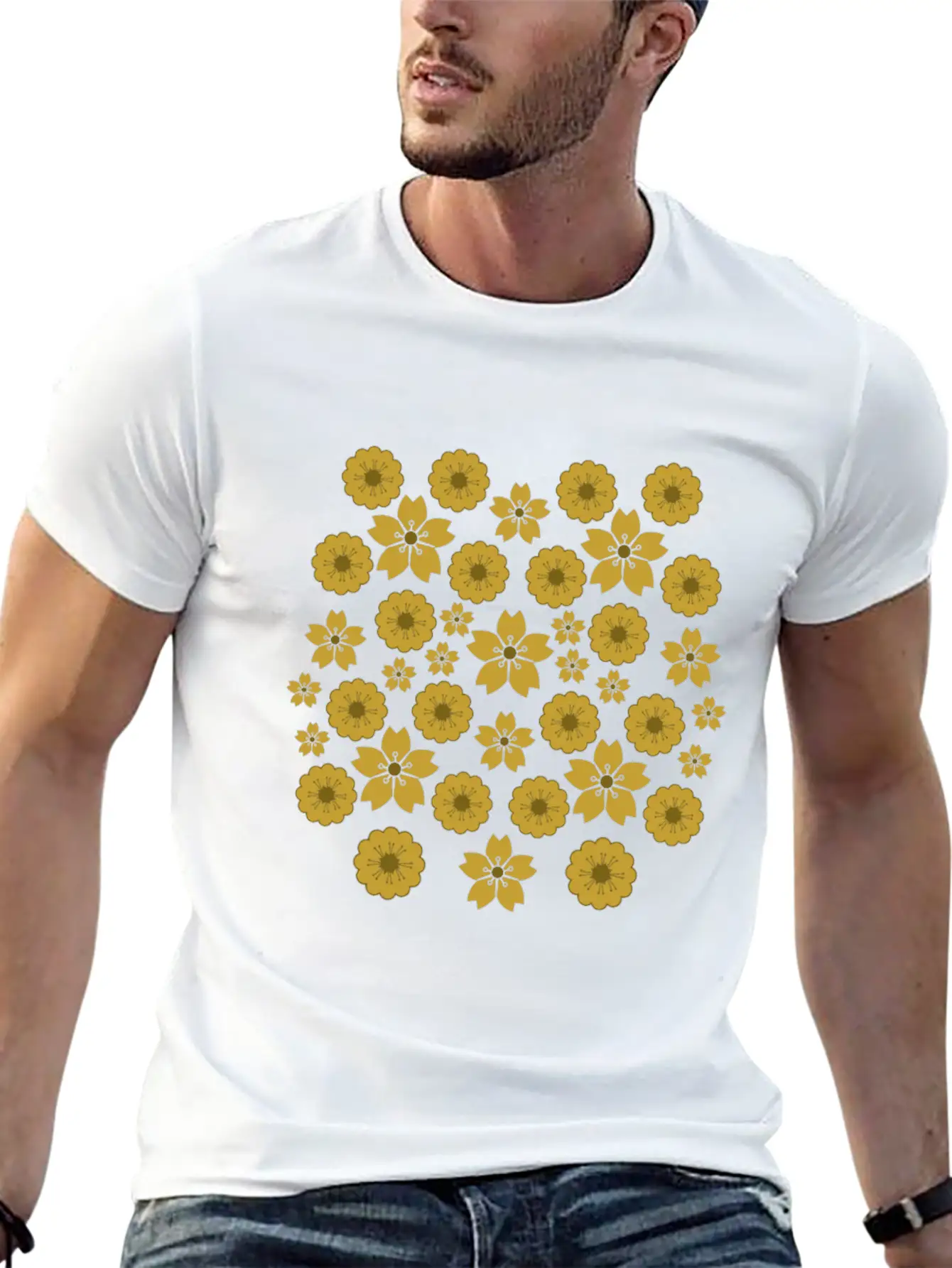 Golden Blossoms Soft Cotton Short Sleeve Tee ¨C Unisex Wardrobe Staple