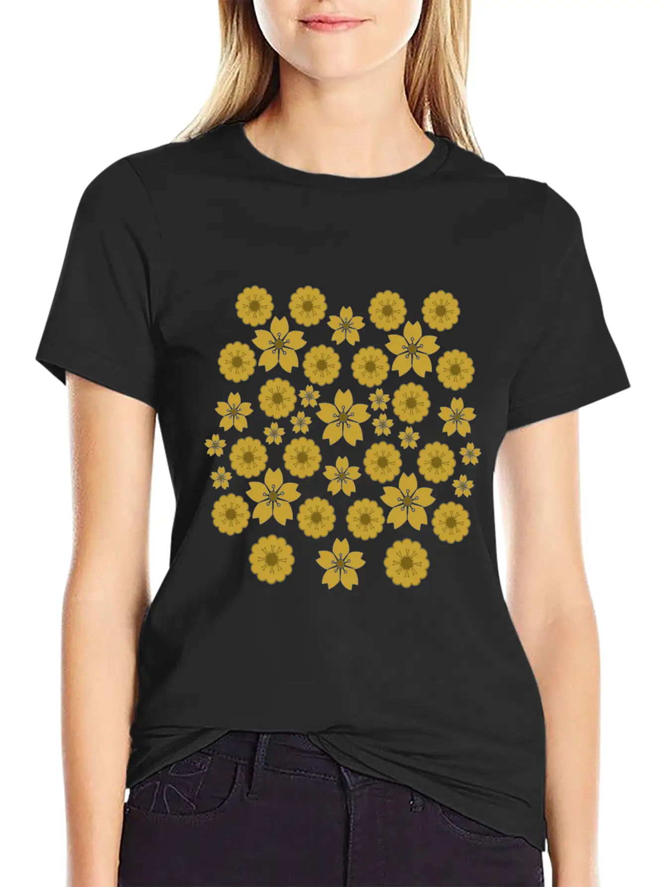 Golden Blossoms Soft Cotton Short Sleeve Tee ¨C Unisex Wardrobe Staple