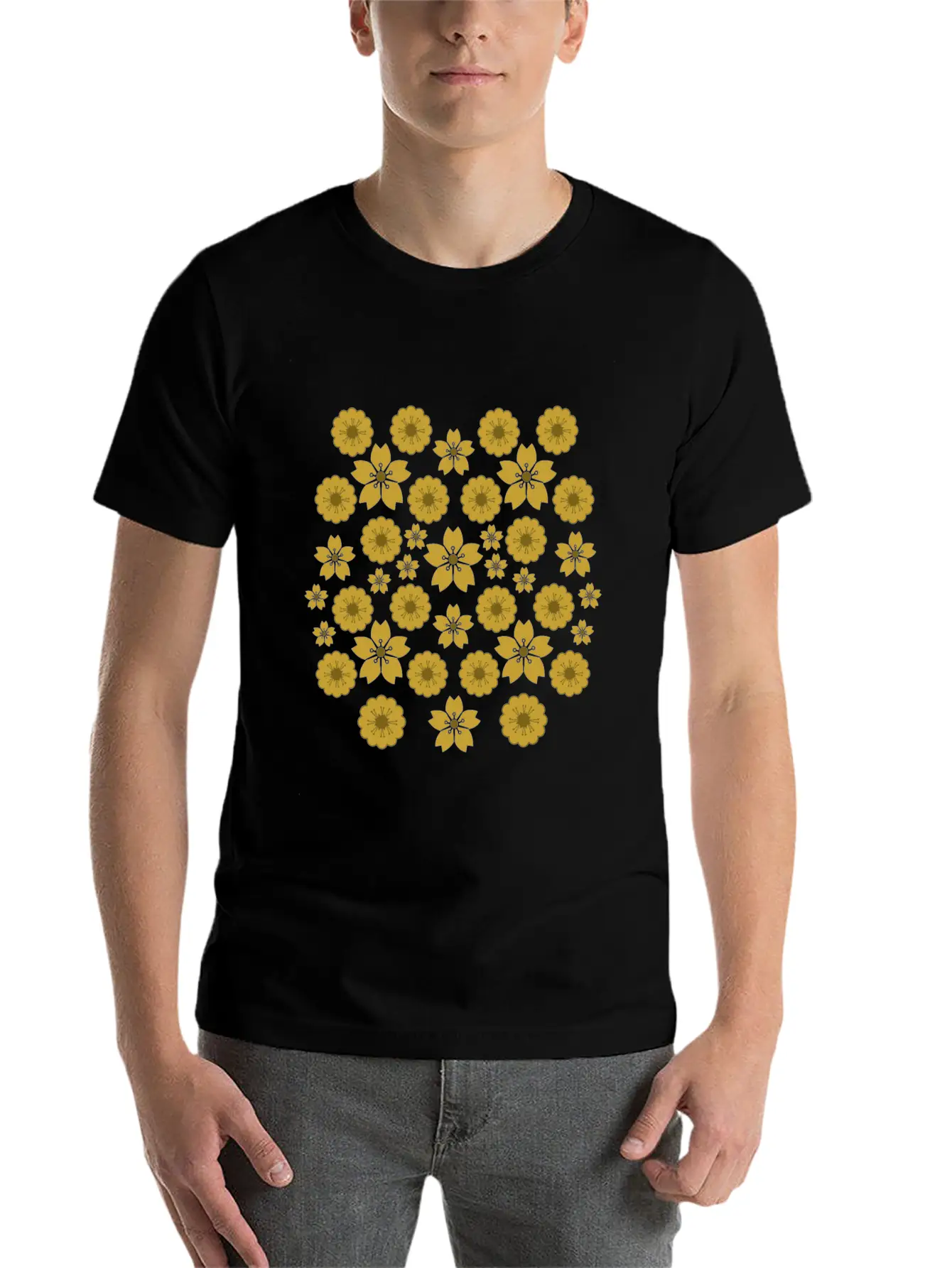Golden Blossoms Soft Cotton Short Sleeve Tee ¨C Unisex Wardrobe Staple