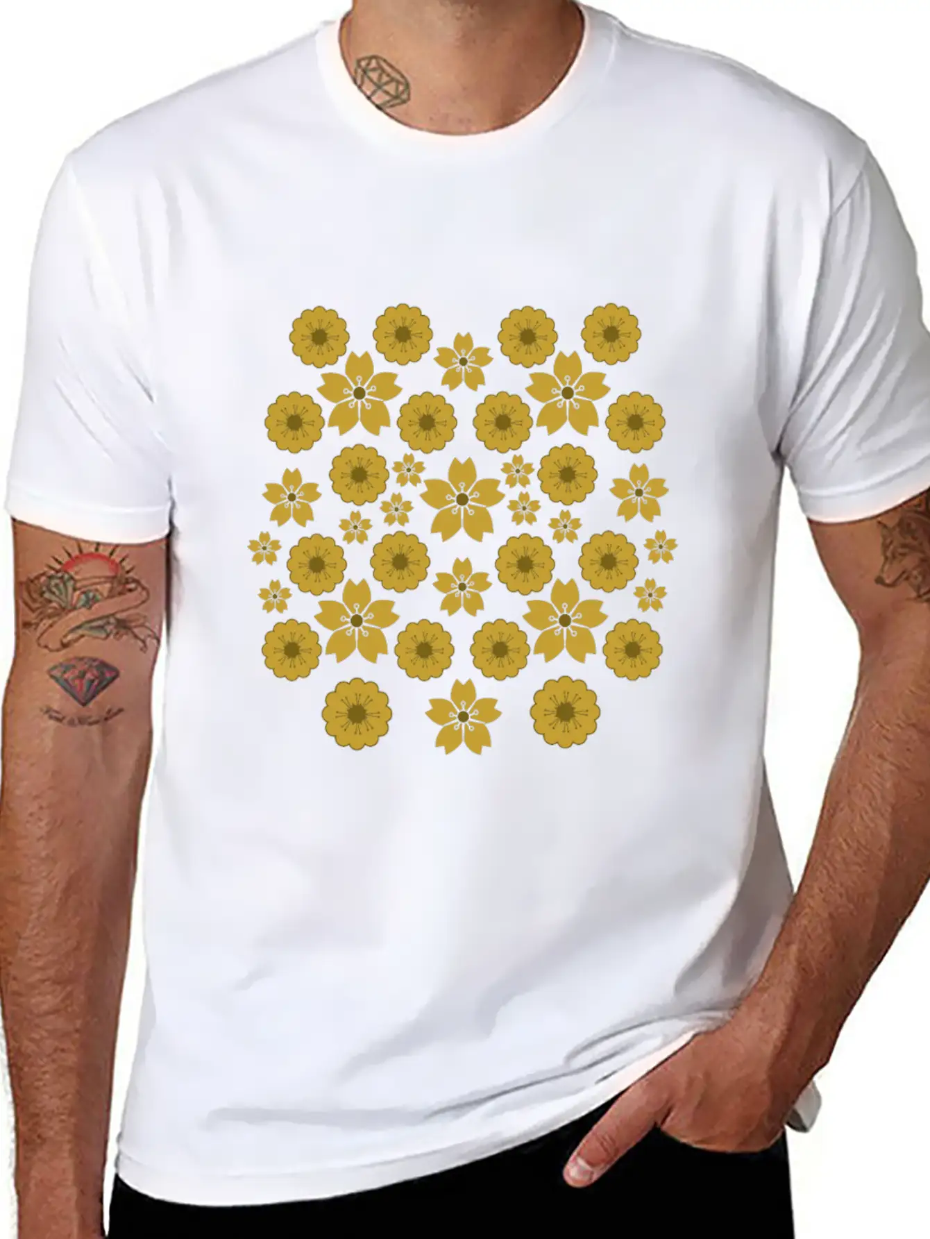 Golden Blossoms Soft Cotton Short Sleeve Tee ¨C Unisex Wardrobe Staple