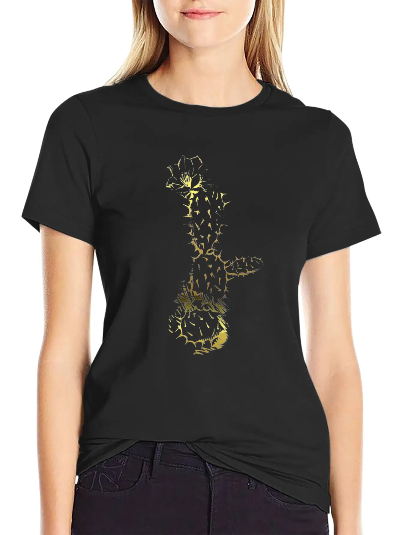 Golden Cactus Soft Cotton Short Sleeve Tee ¨C Unisex Wardrobe Staple
