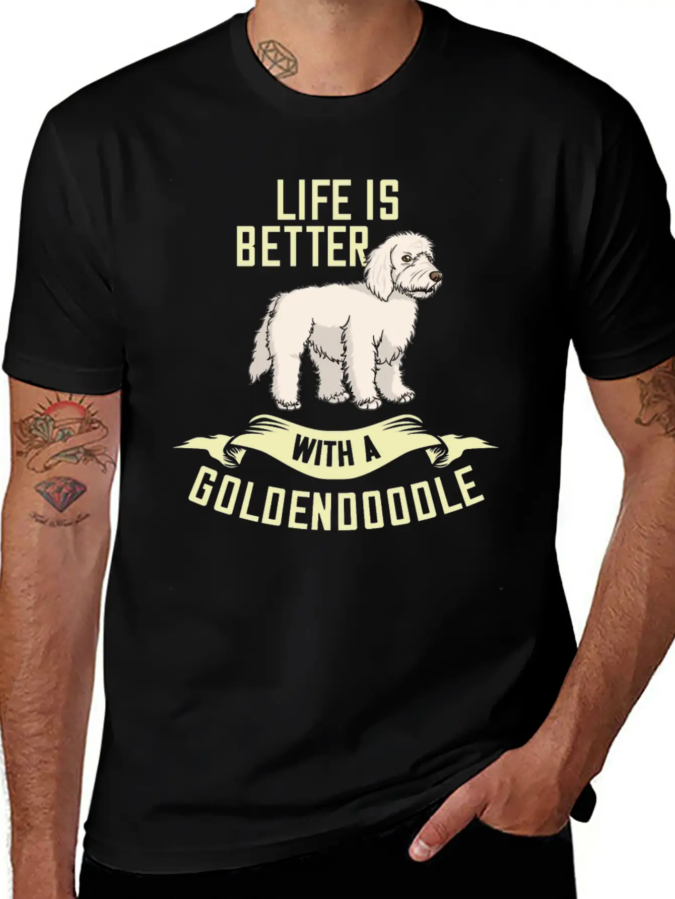 Goldendoodle Dog Gift Doodle Puppies Owner Lover Essential Cotton Tee For Daily Outfits ¨C Unisex Style