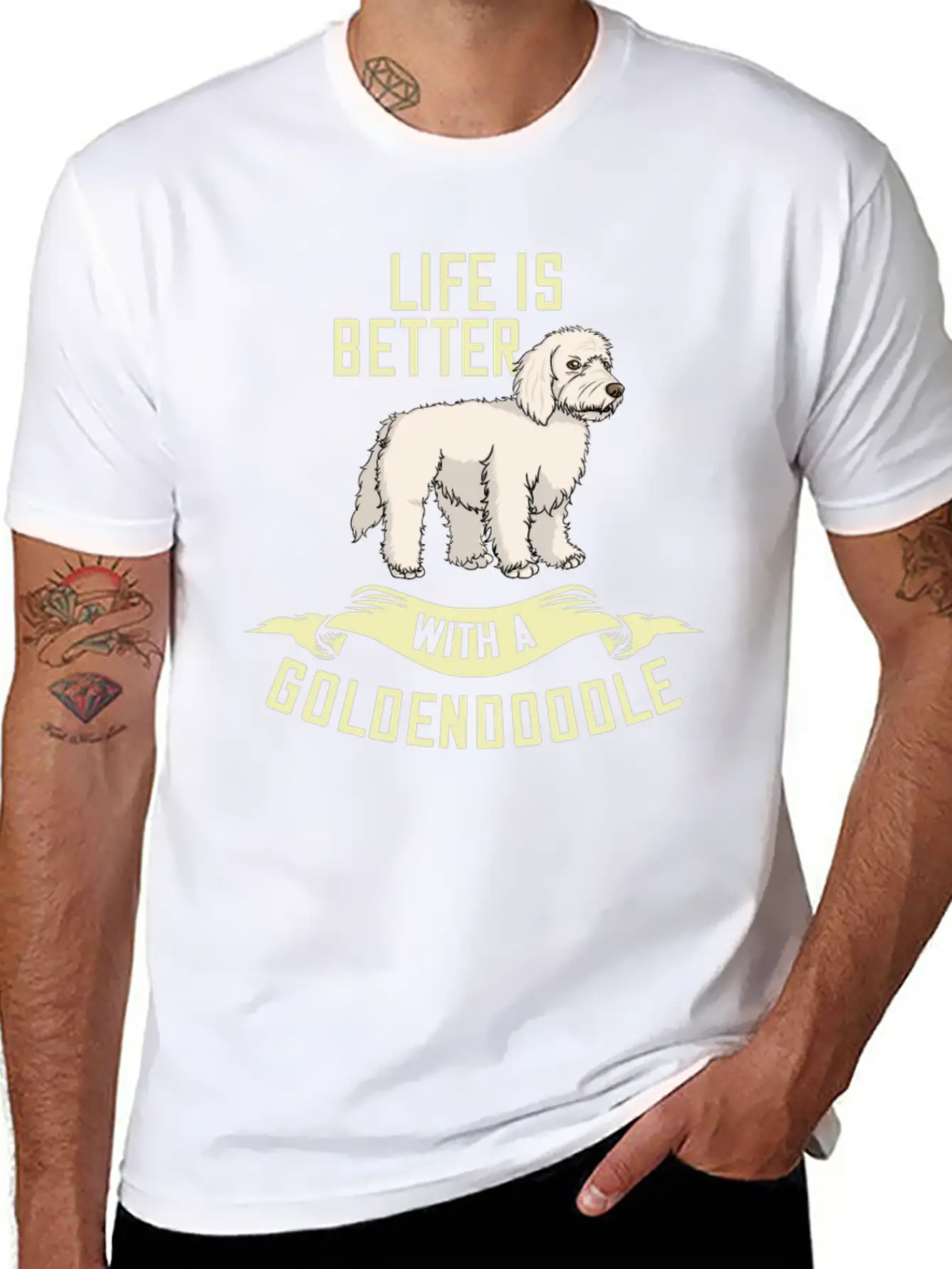 Goldendoodle Dog Gift Doodle Puppies Owner Lover Essential Cotton Tee For Daily Outfits ¨C Unisex Style