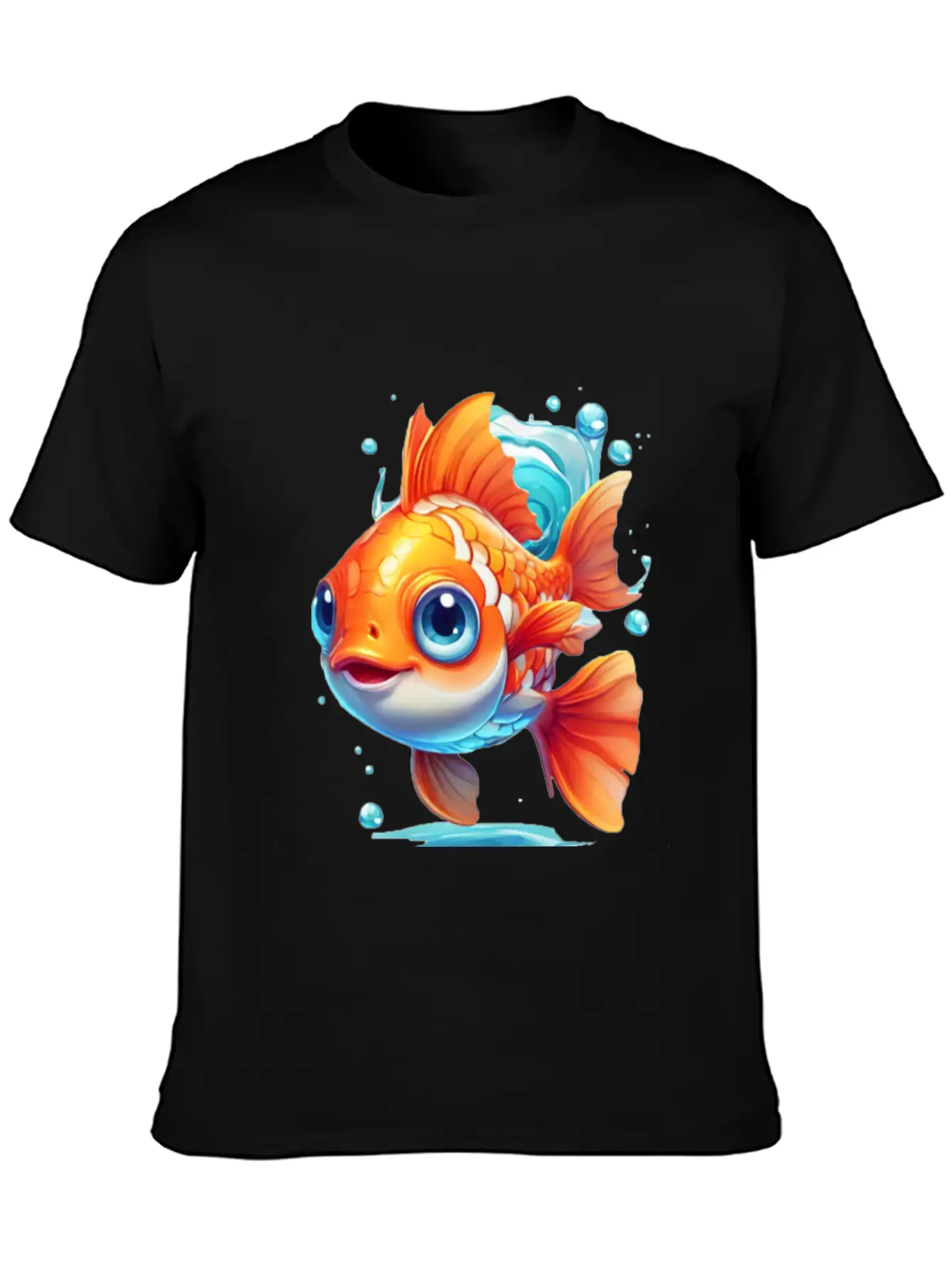 Goldfish Swimming In The Air Basic Graphic T-Shirt ¨C Daily Comfort In Soft Cotton