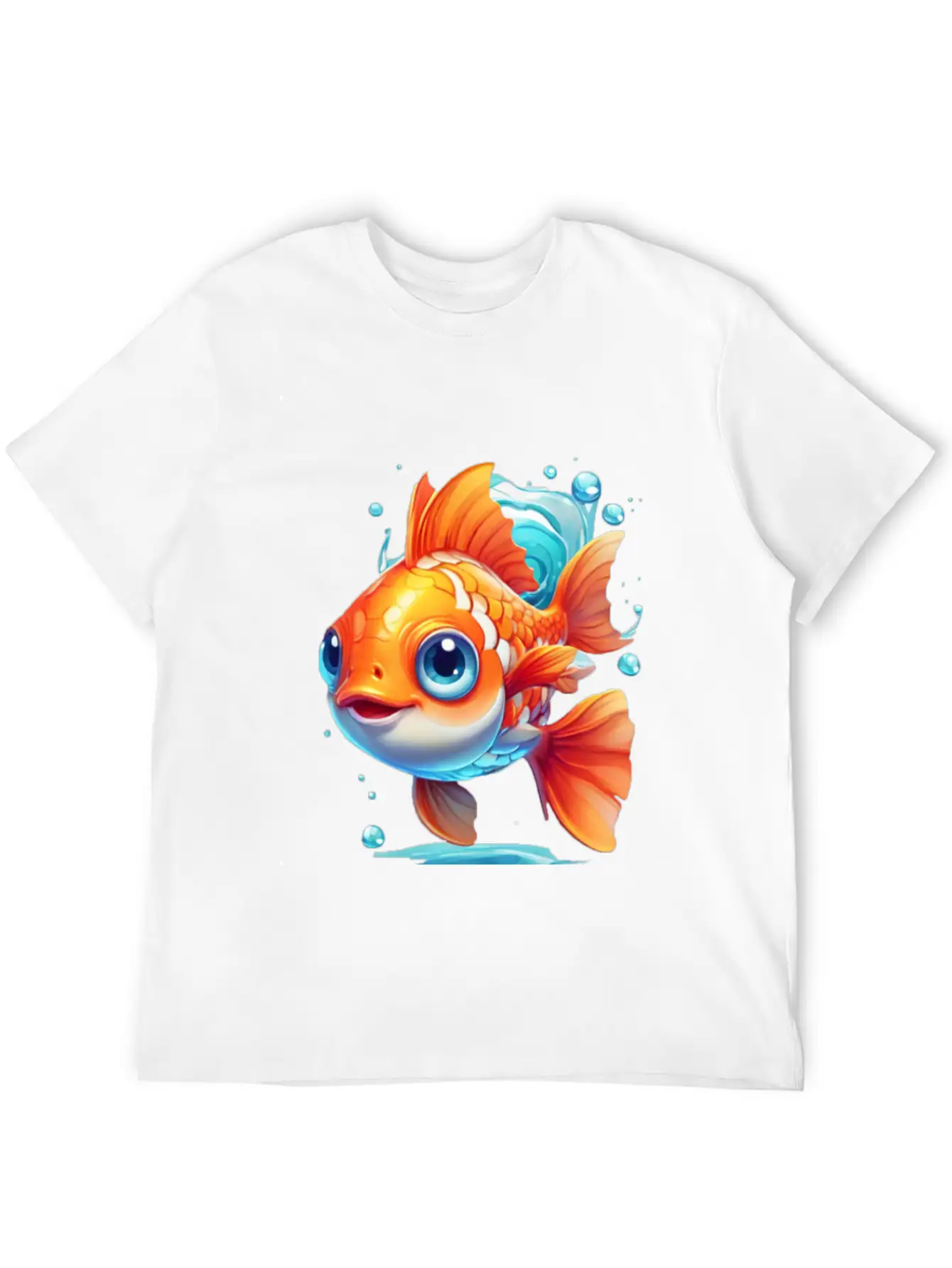 Goldfish Swimming In The Air Basic Graphic T-Shirt ¨C Daily Comfort In Soft Cotton