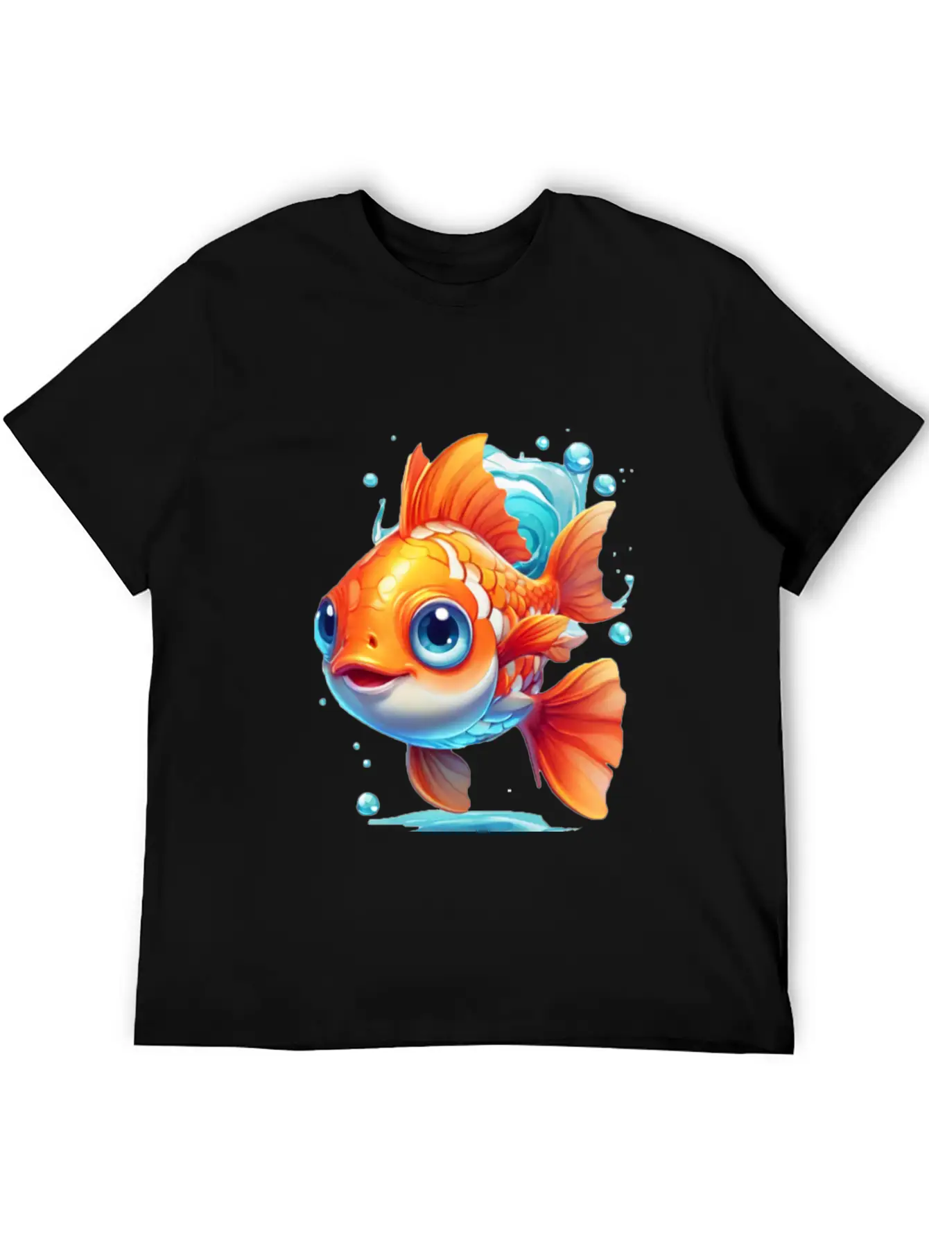 Goldfish Swimming In The Air Basic Graphic T-Shirt ¨C Daily Comfort In Soft Cotton