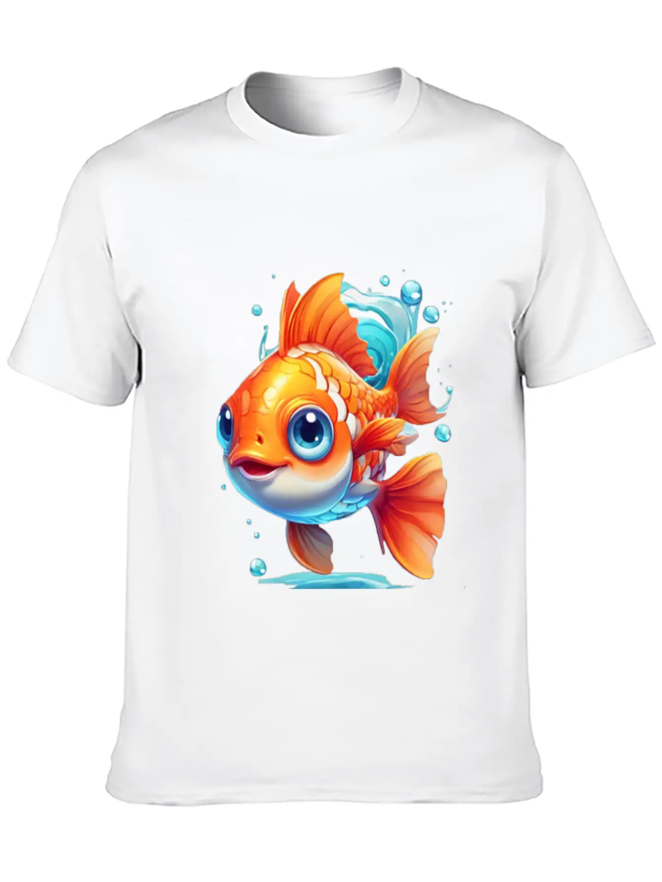 Goldfish Swimming In The Air Basic Graphic T-Shirt ¨C Daily Comfort In Soft Cotton