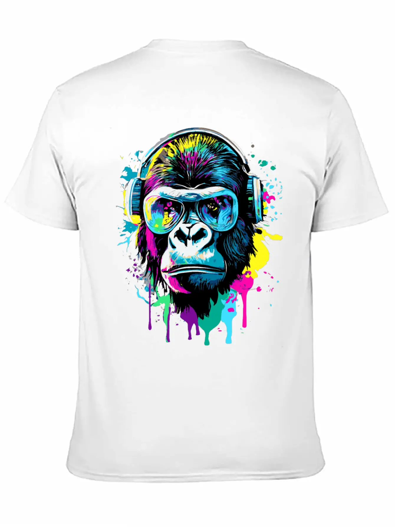 Gorilla With Headphones - Gorilla Illustration Essential Cotton Tee For Daily Outfits ¨C Unisex Style
