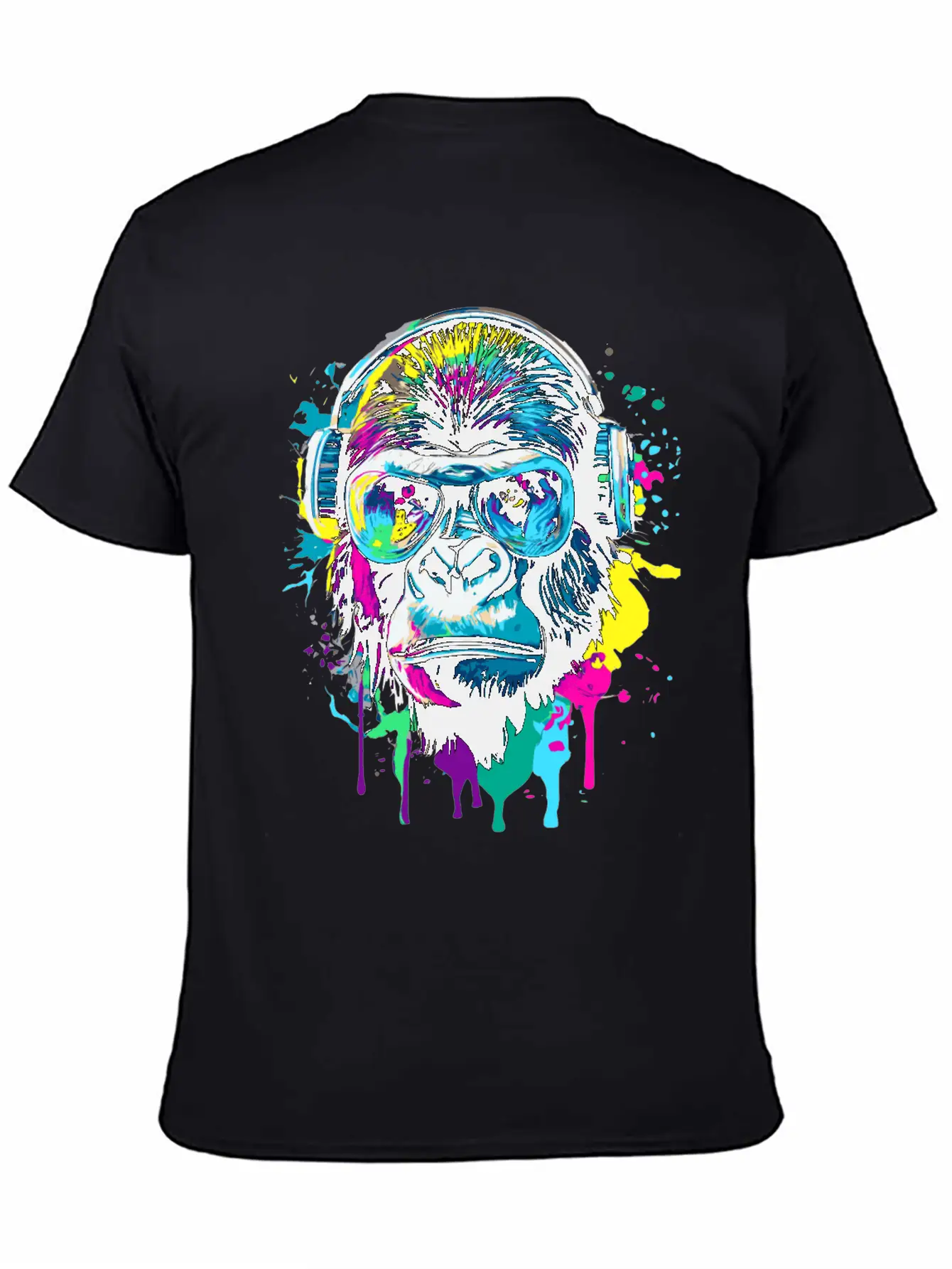 Gorilla With Headphones - Gorilla Illustration Essential Cotton Tee For Daily Outfits ¨C Unisex Style