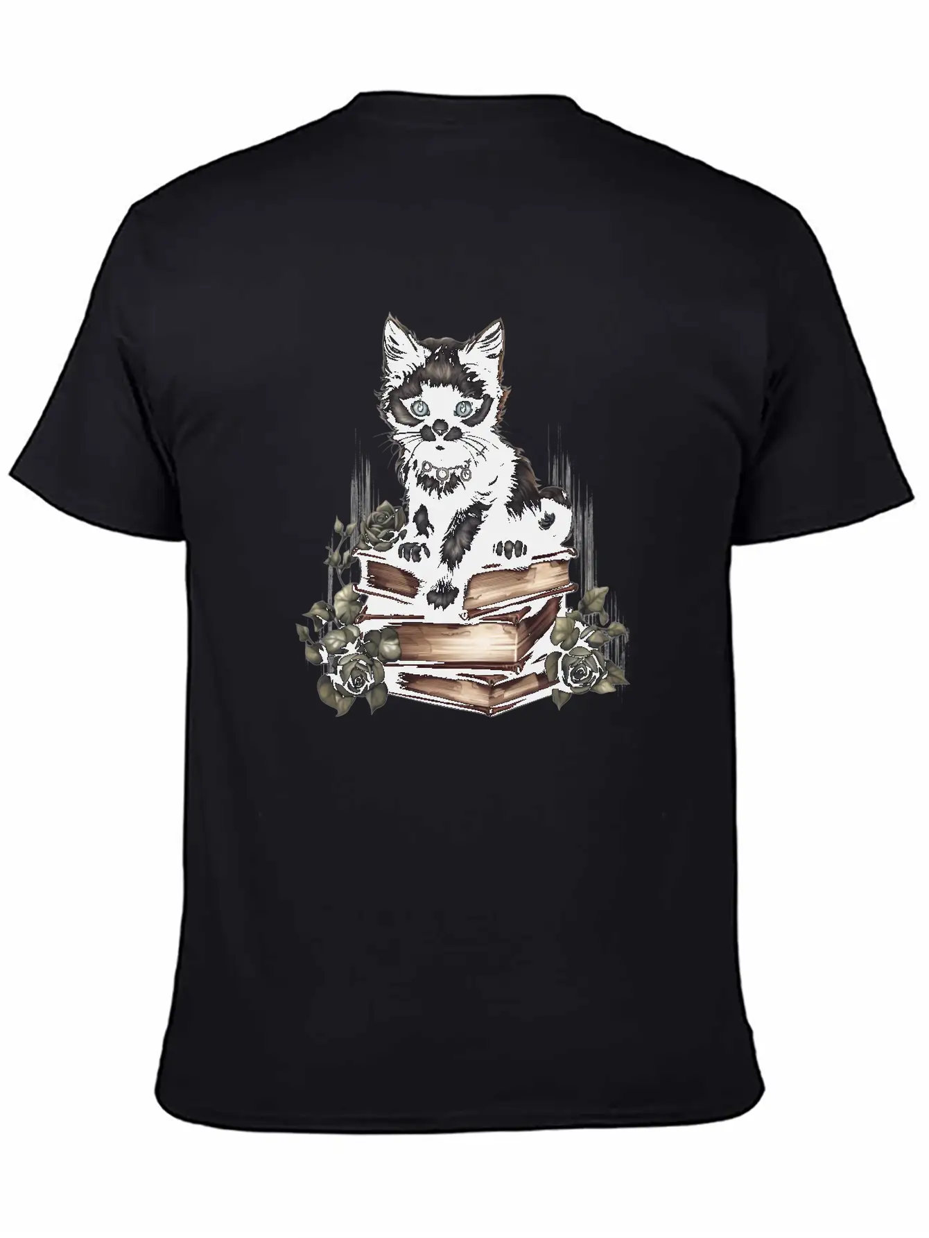Gothic Black Cat Basic Graphic T-Shirt ¨C Daily Comfort In Soft Cotton