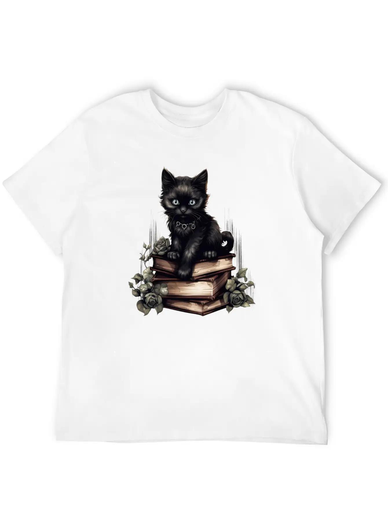 Gothic Black Cat Basic Graphic T-Shirt ¨C Daily Comfort In Soft Cotton