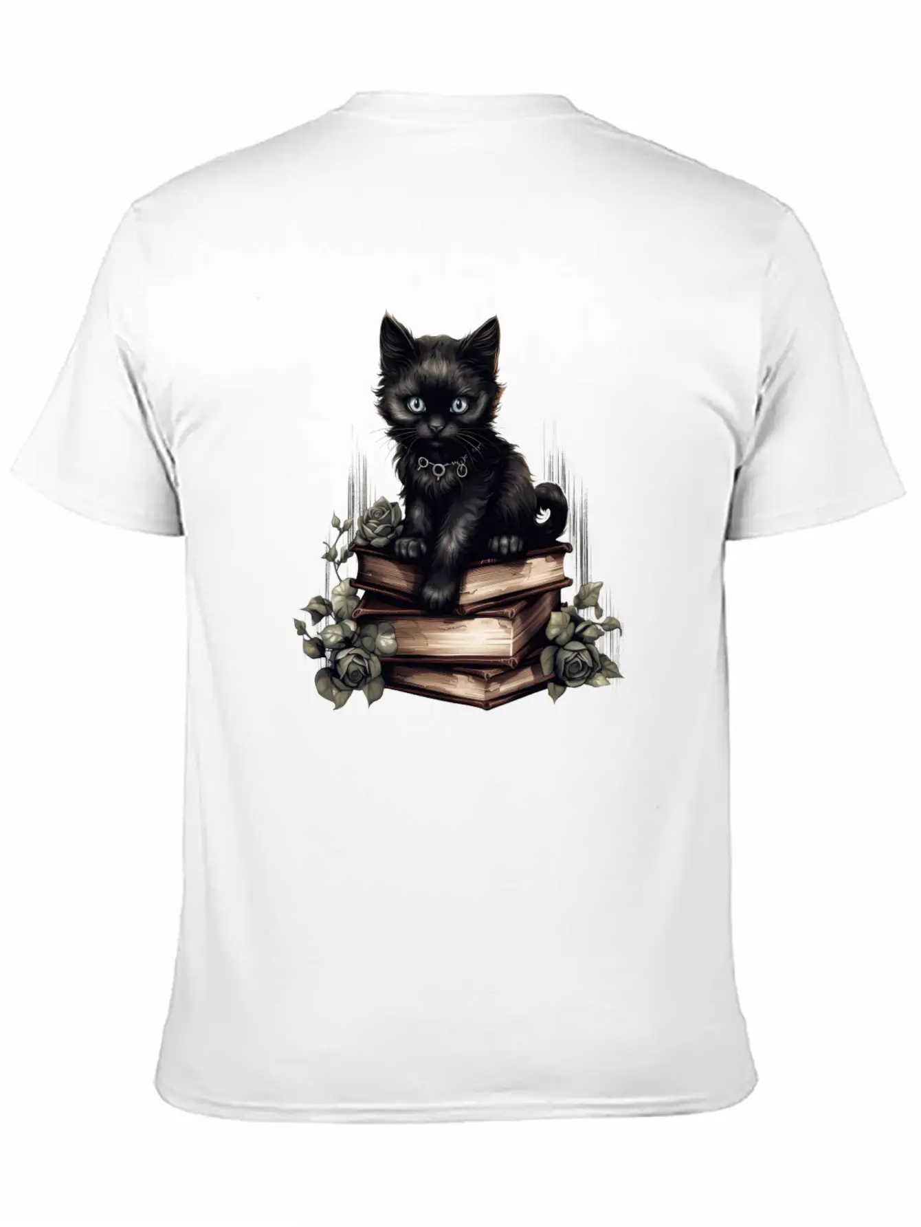Gothic Black Cat Basic Graphic T-Shirt ¨C Daily Comfort In Soft Cotton