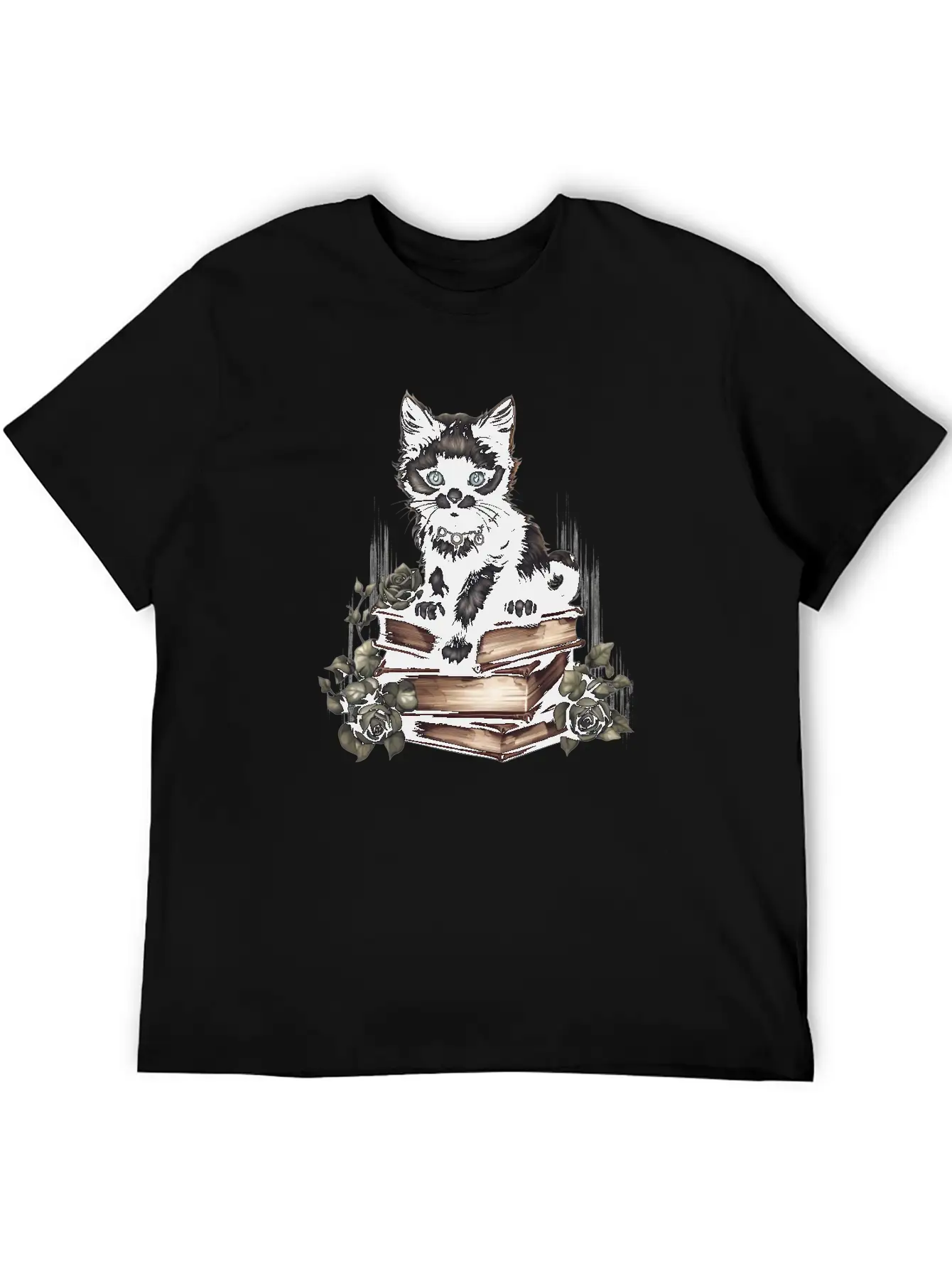Gothic Black Cat Basic Graphic T-Shirt ¨C Daily Comfort In Soft Cotton