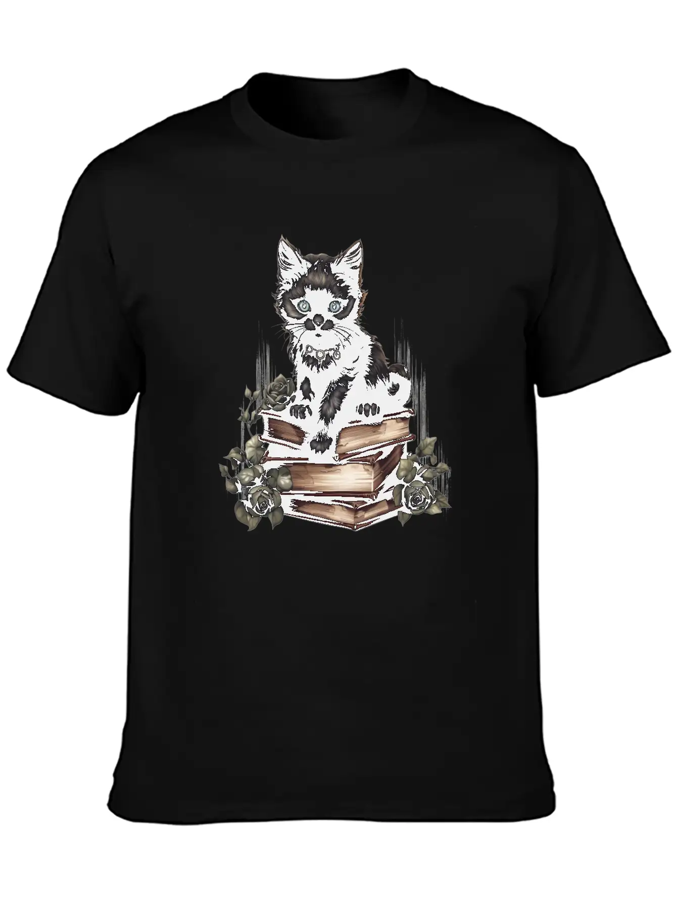 Gothic Black Cat Basic Graphic T-Shirt ¨C Daily Comfort In Soft Cotton